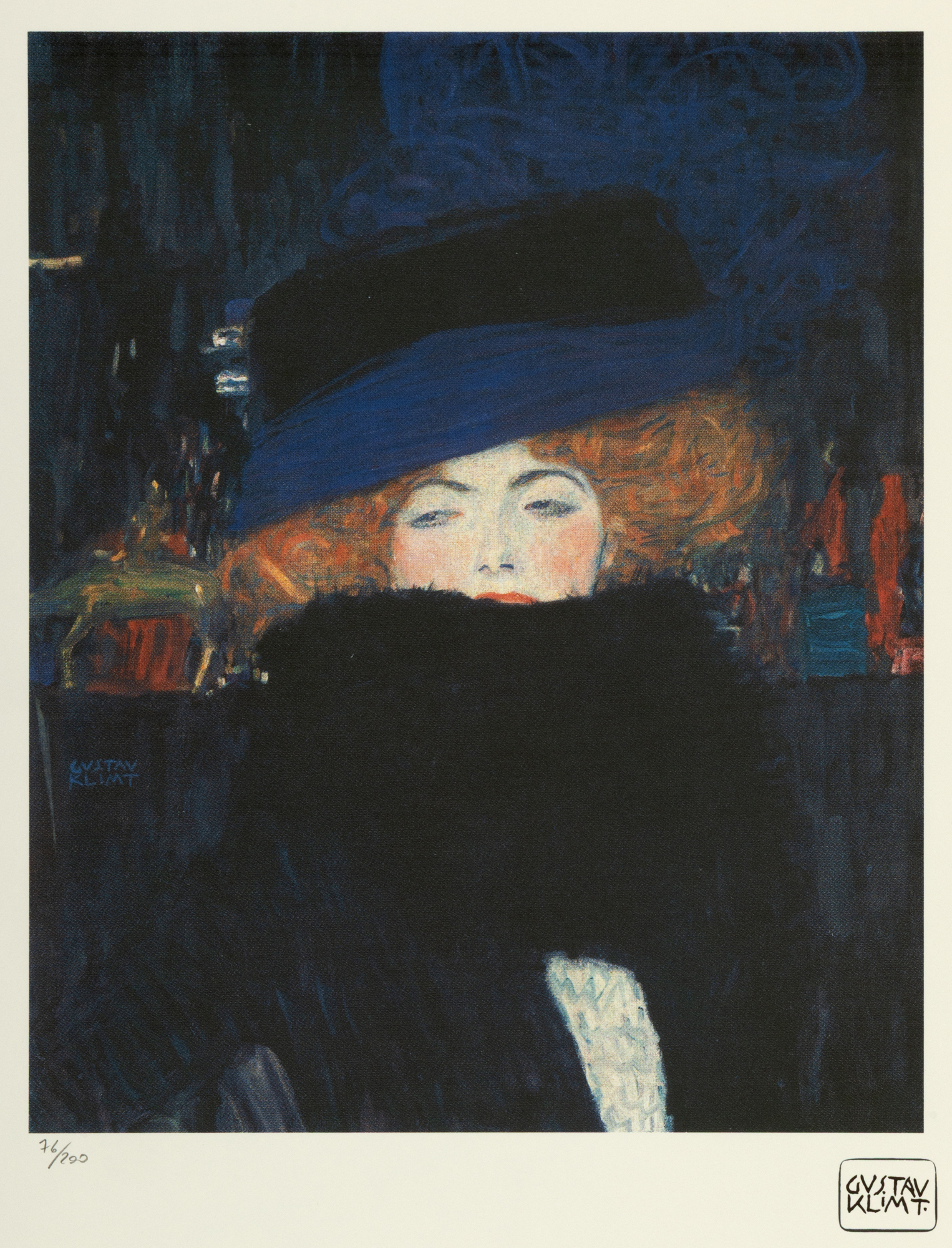 Lady with Hat and Feather Boa