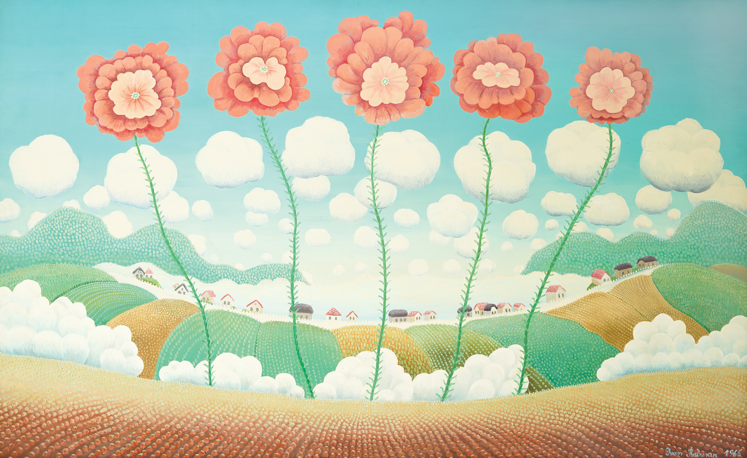 Five Red Flowers