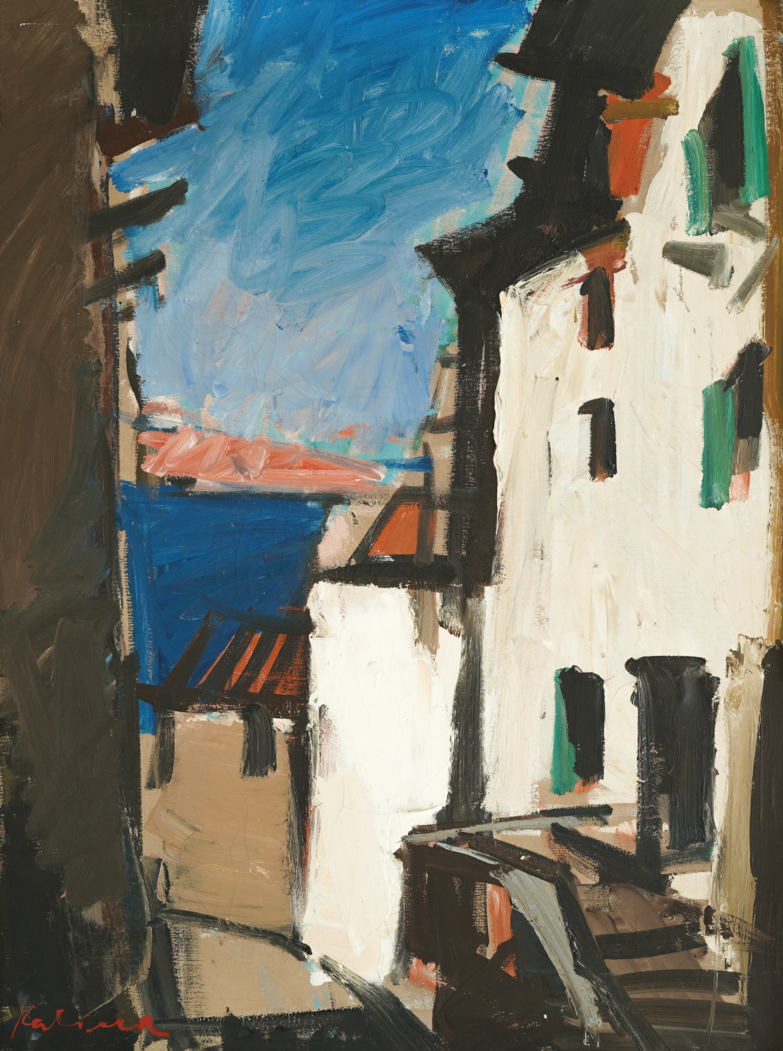 View down the deserted street