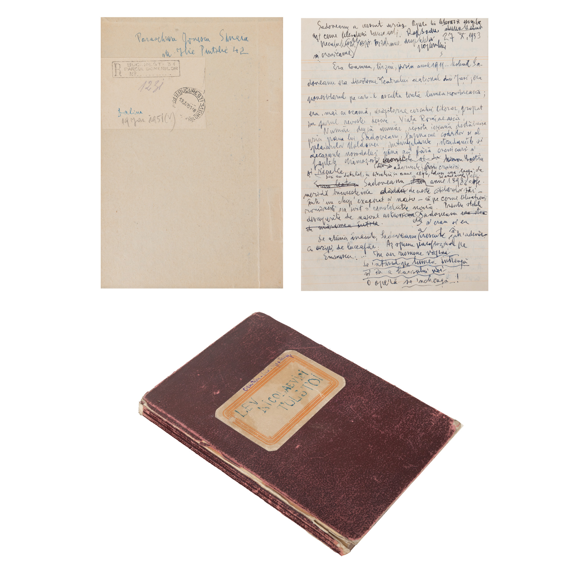 Manuscript Journal, belonged to the writer Gala Galaction, 1950-1954, comes from the historic collection of Serban Tuculescu-Maria Galaction, collection piece