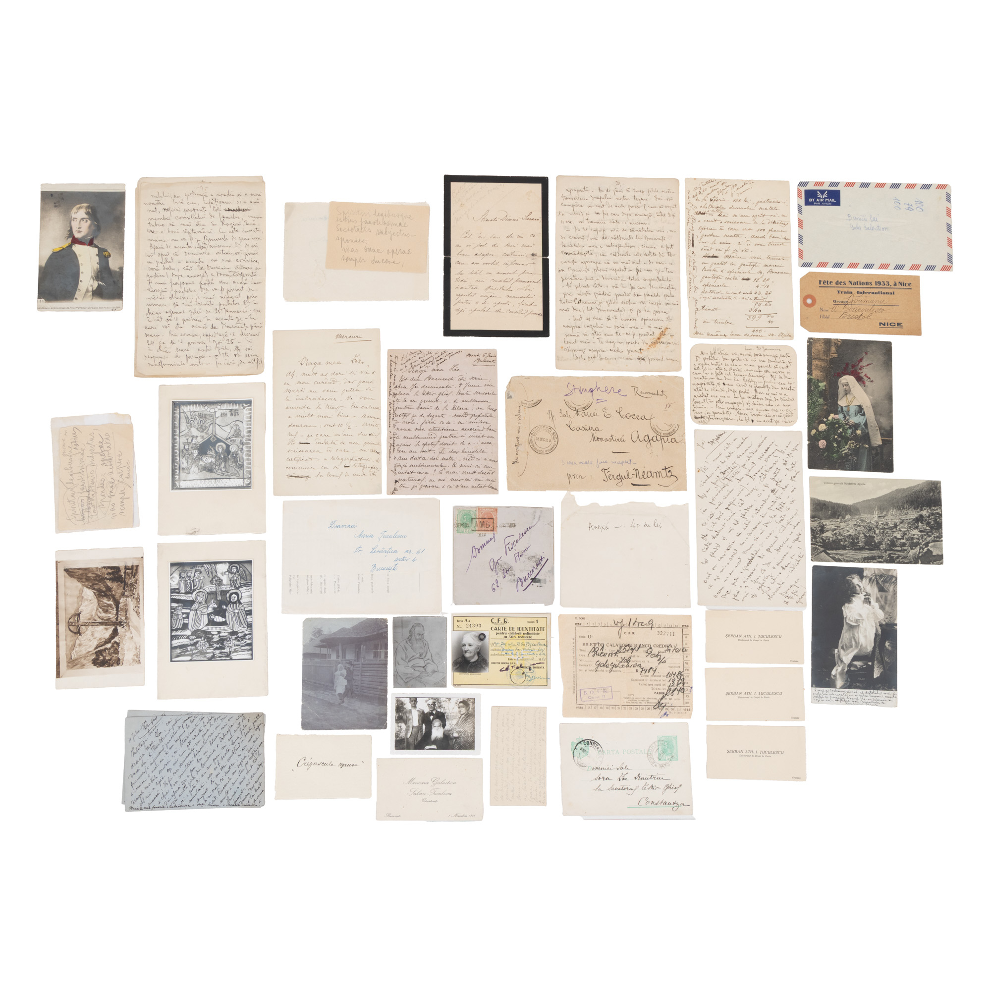 Unique and complex documentary lot, manuscripts, correspondence, photos, from the archive of the writer Gala Galaction