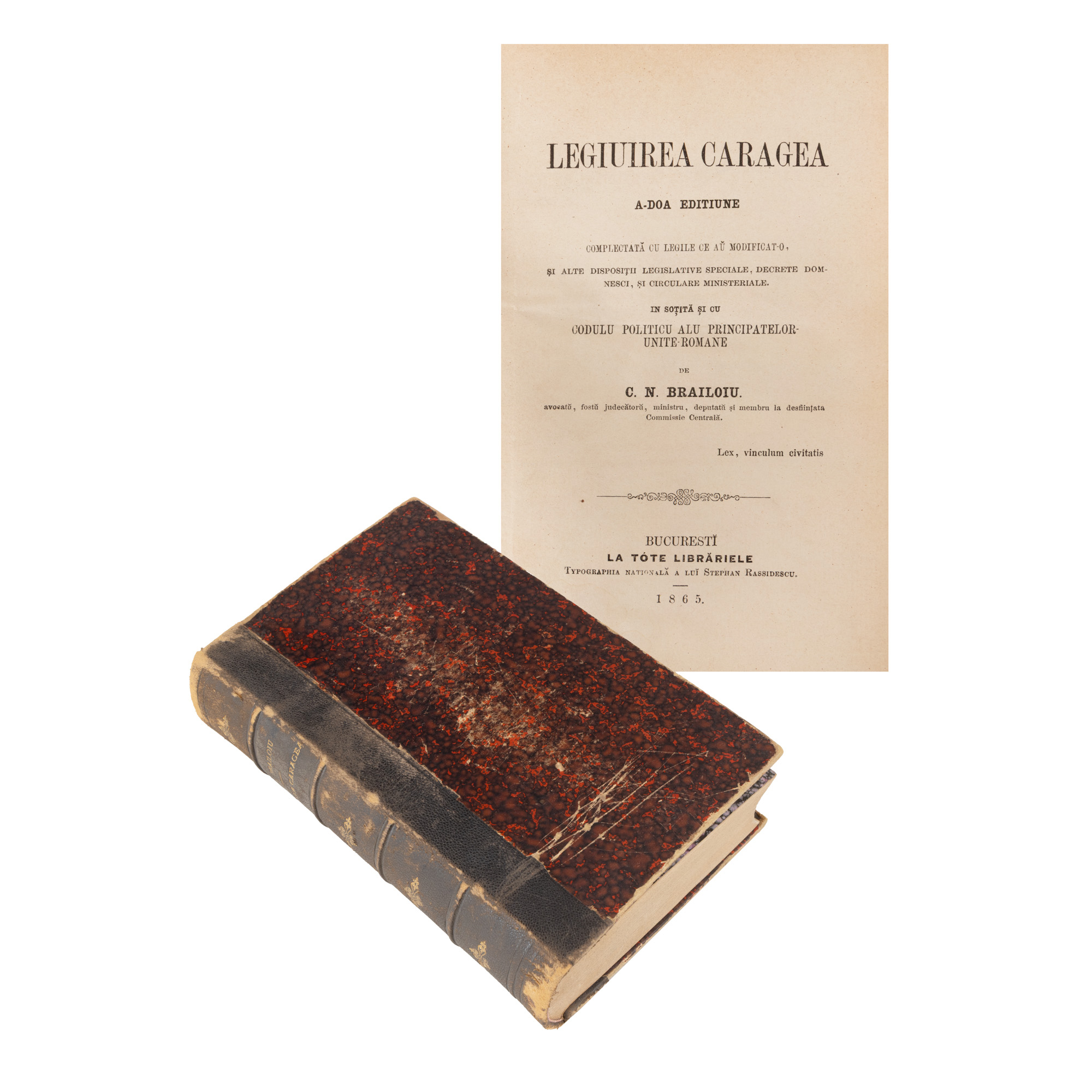 Complex volum de scrieri juridice editat de Constantin N. Brăiloiu, București, 1867