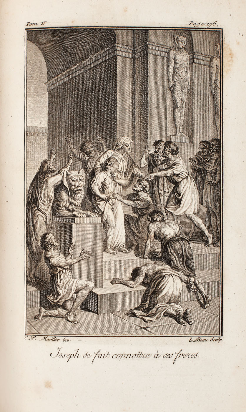 Ediție Completă "Sfânta Biblie conținând 300 de gravuri de Marllier et Monsiau", 1789; 12 volume
