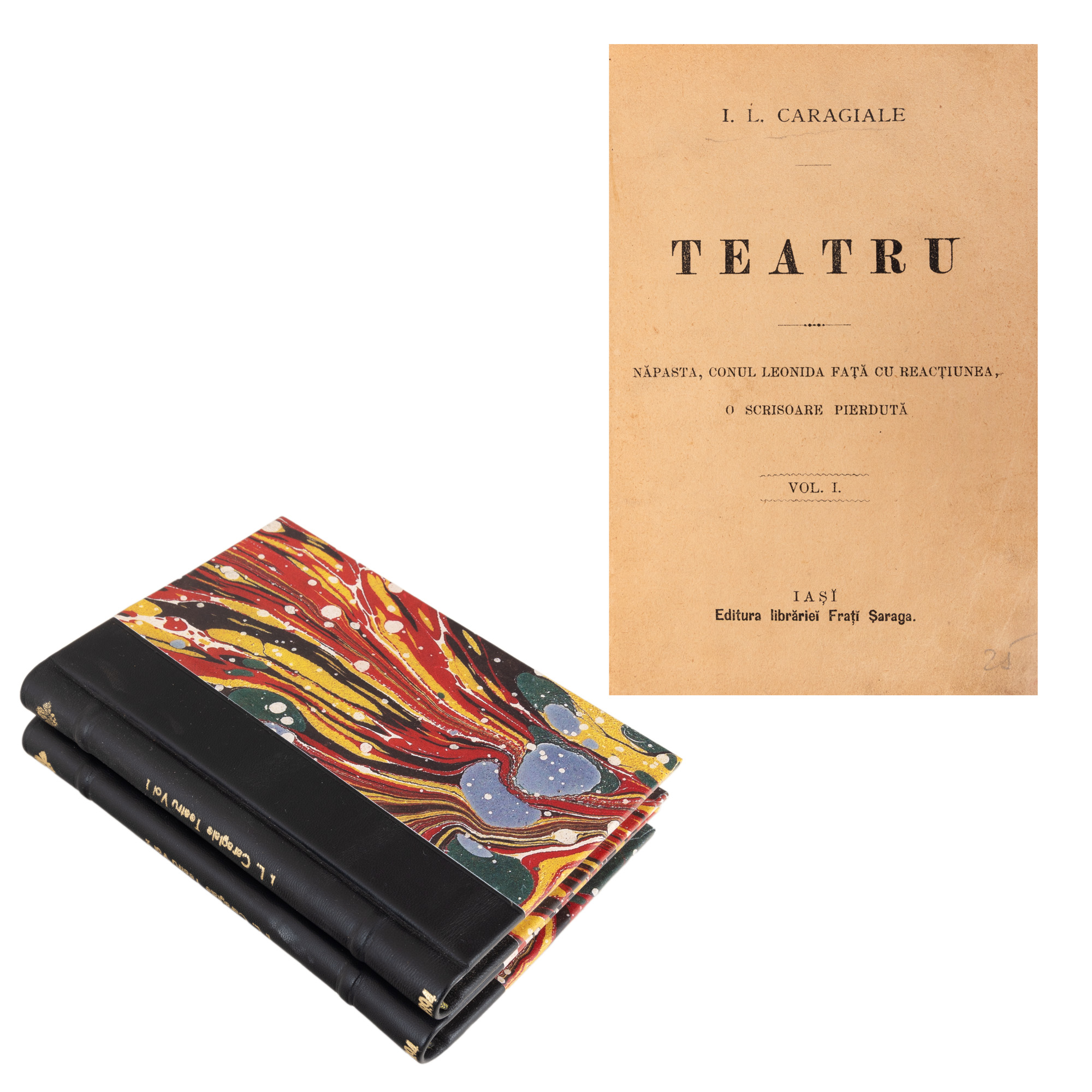 "Theater" by Ion Luca Caragiale, Şaraga Edition, Two Volumes, Iași, 1893