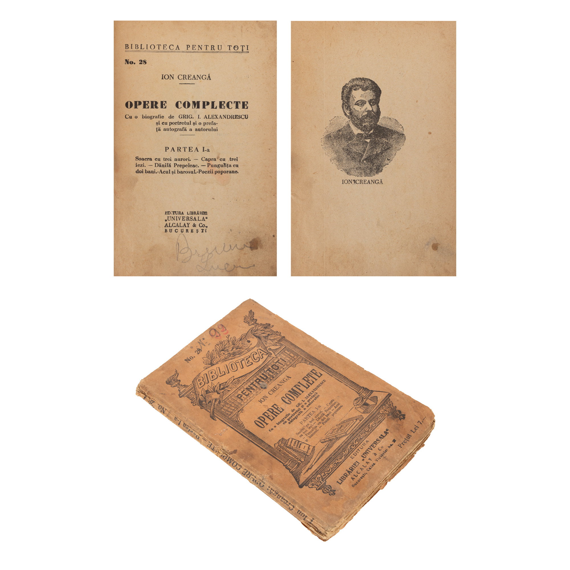 ”Opere complete”, de Ion Creangă, partea I, București, 1905