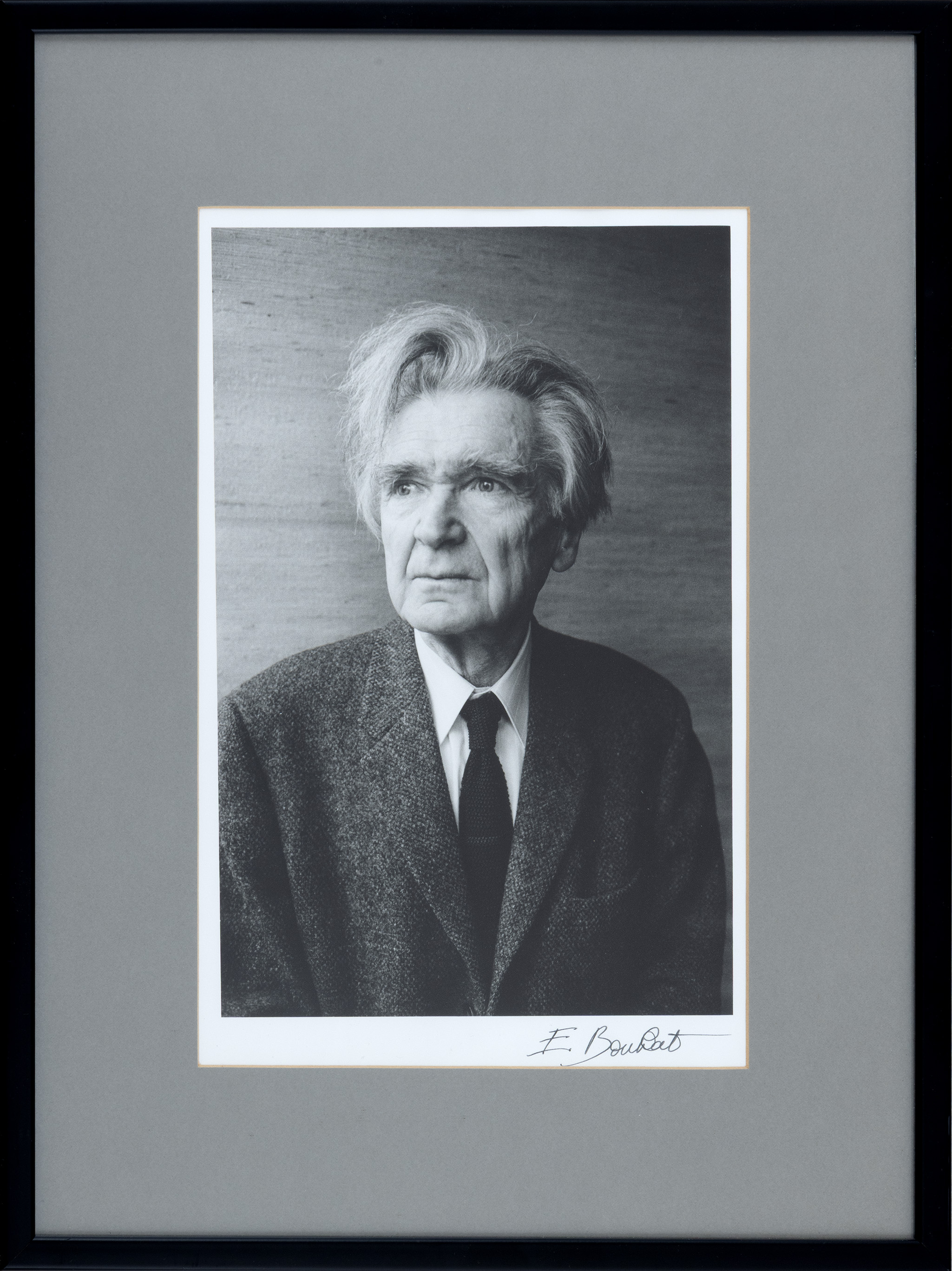 Photograph illustrating philosopher Emil Cioran, signed by the photographer Édouard Boubat, 1989