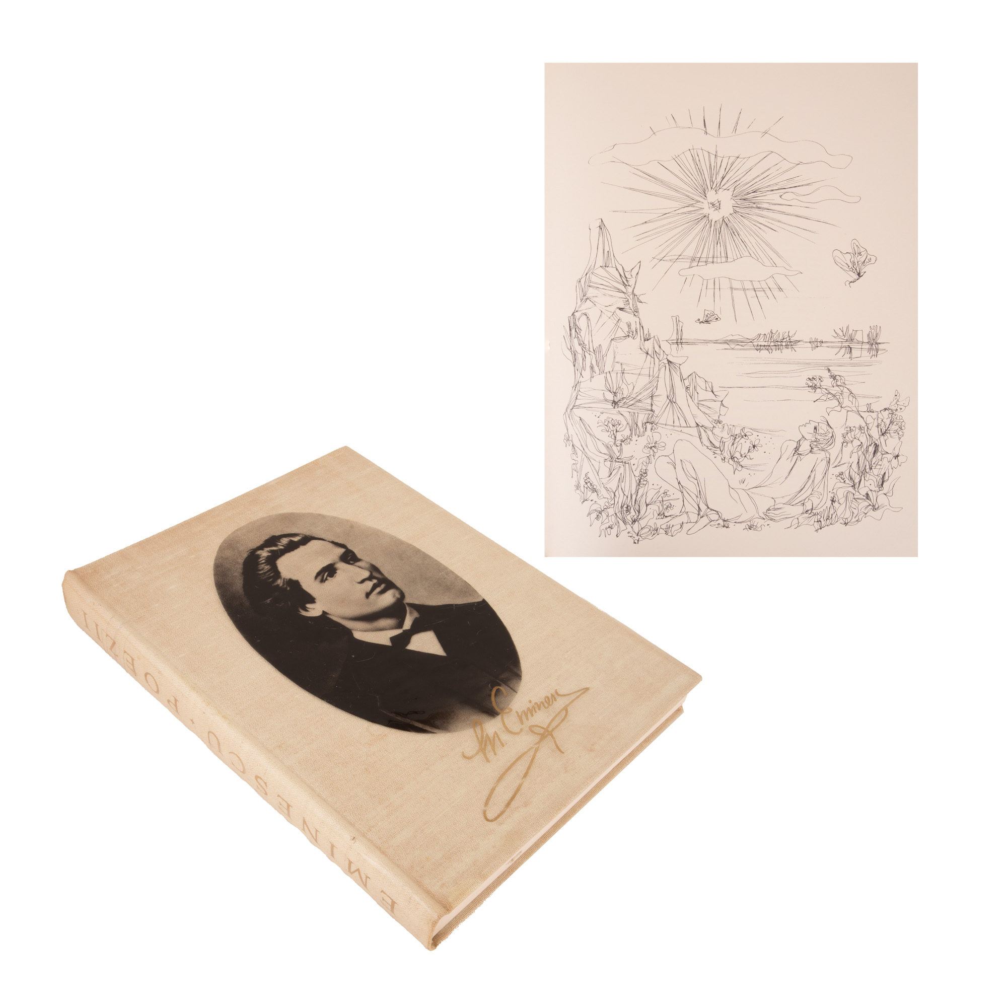 ”Poezii”, de Mihai Eminescu, București, 1964, cu etuiul original și ilustrații de Ligia Macovei