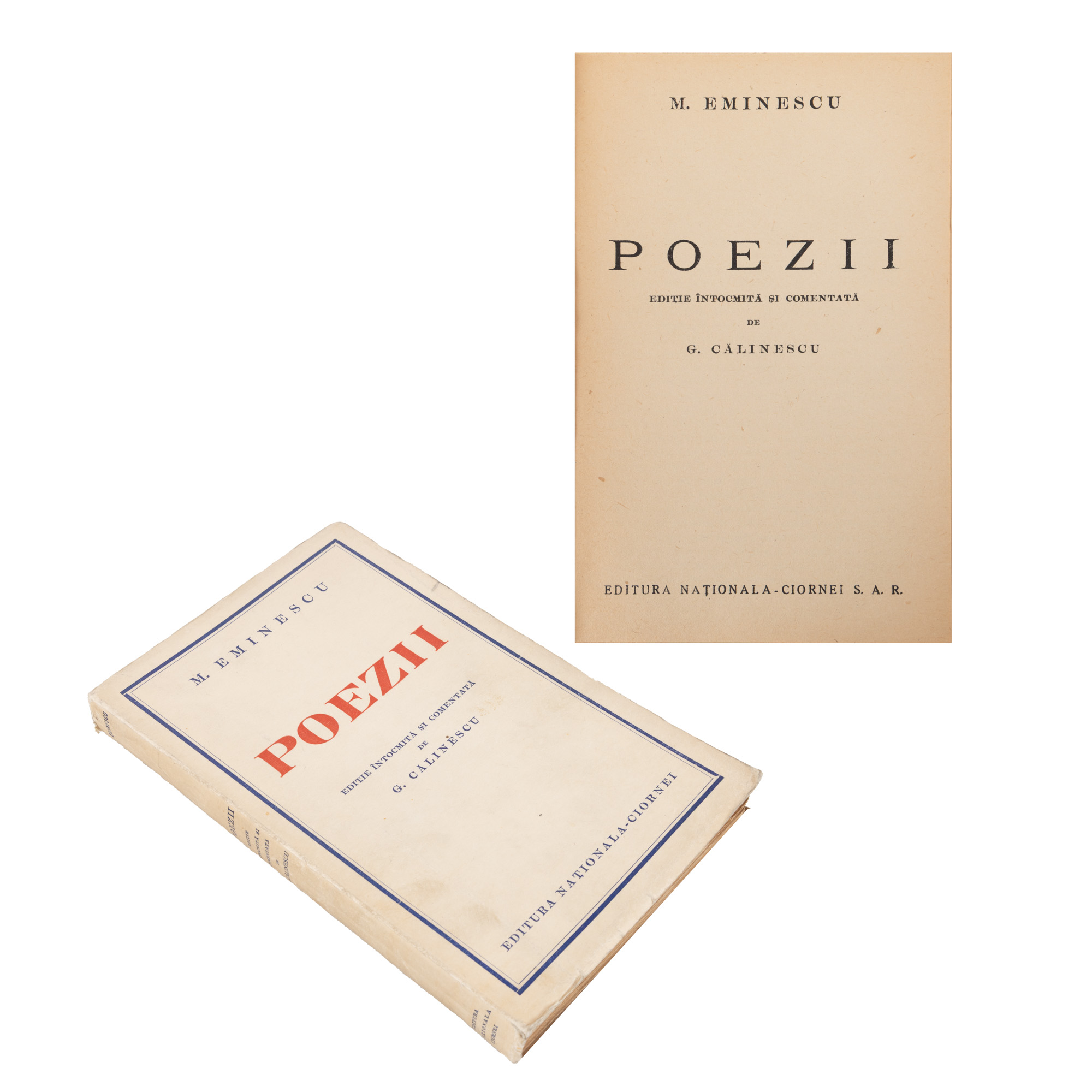 "Poems", by Mihai Eminescu, edition compiled and commented by George Călinescu, Bucharest, 1938