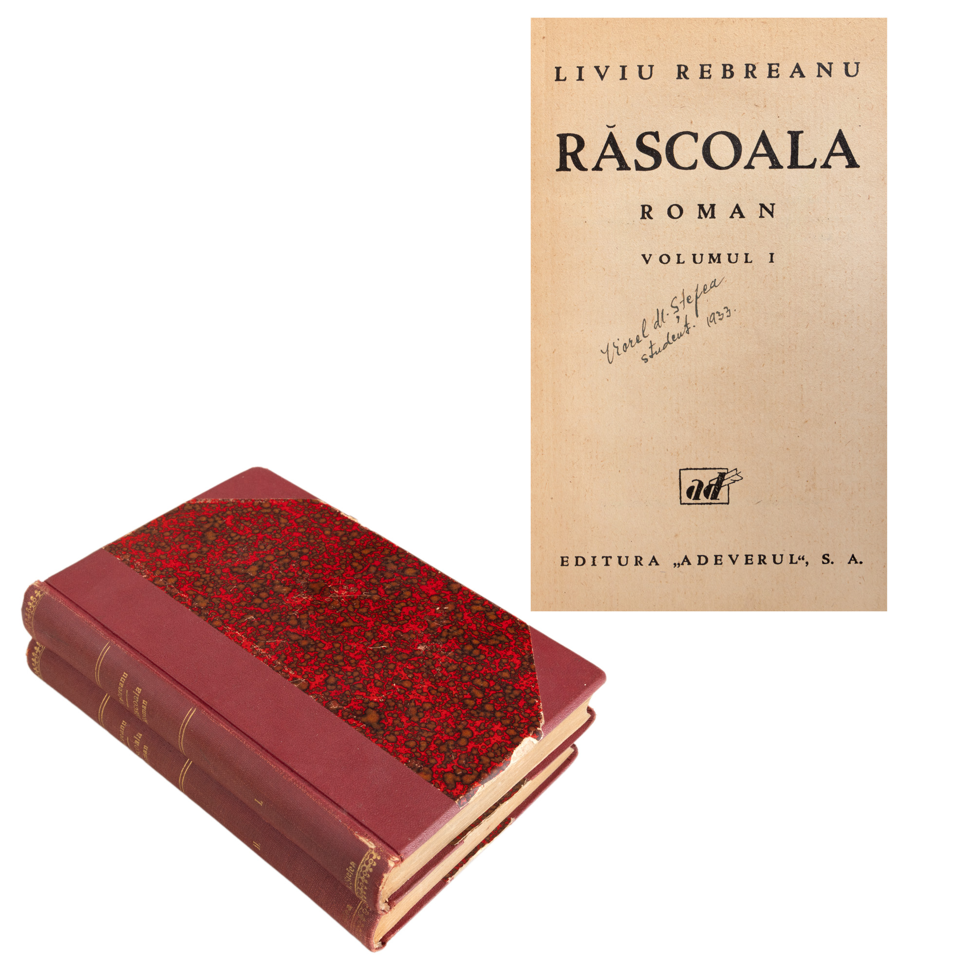 ”Răscoala”, de Liviu Rebreanu, ediție princeps, volumele I și II, București, 1932