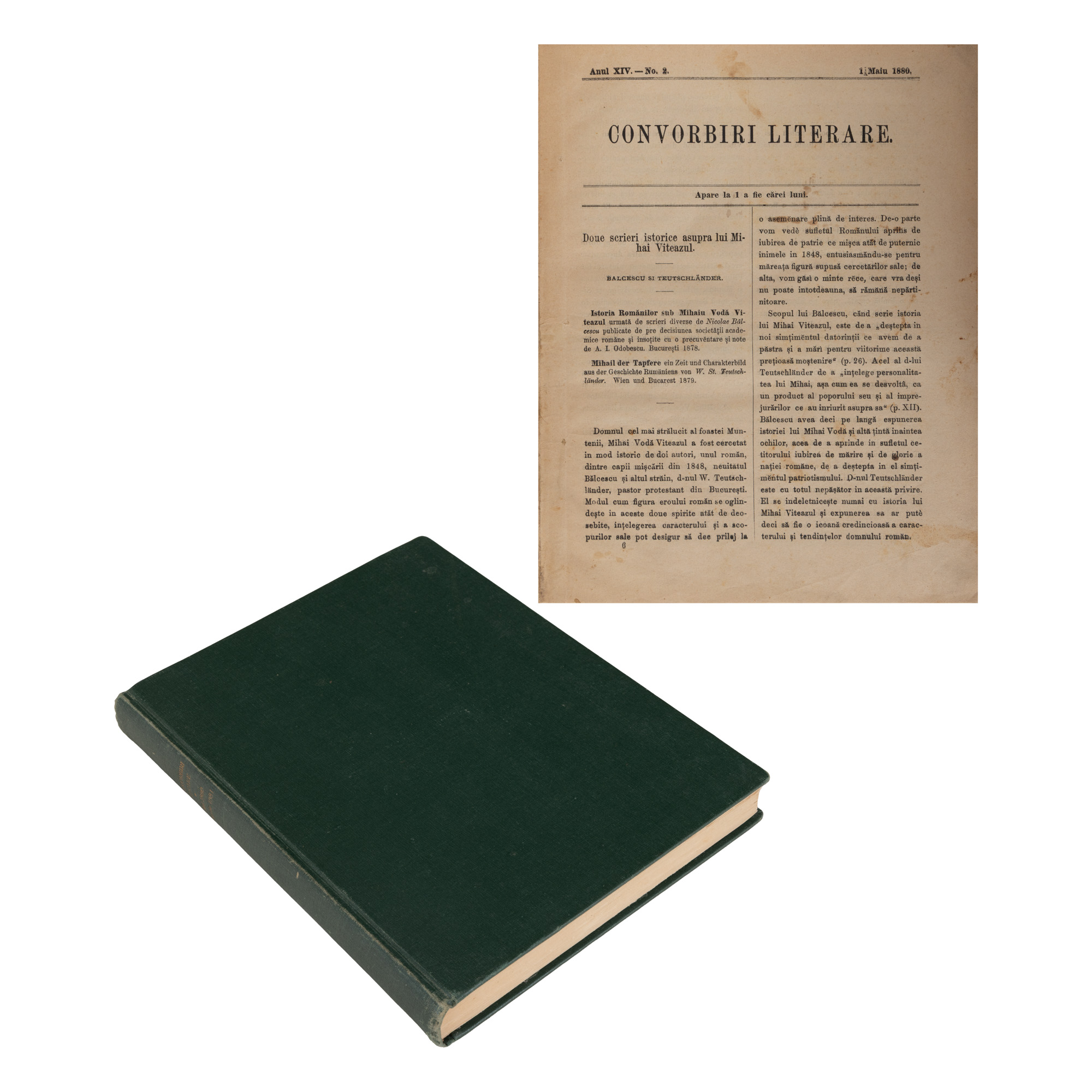 ”Convorbiri Literare”, an XIV, nr. 2-12, 1880-1881, cu opere publicate de Mihai Eminescu, Veronica Micle, Ion Creangă, Titu Maiorescu, Ion Ghica