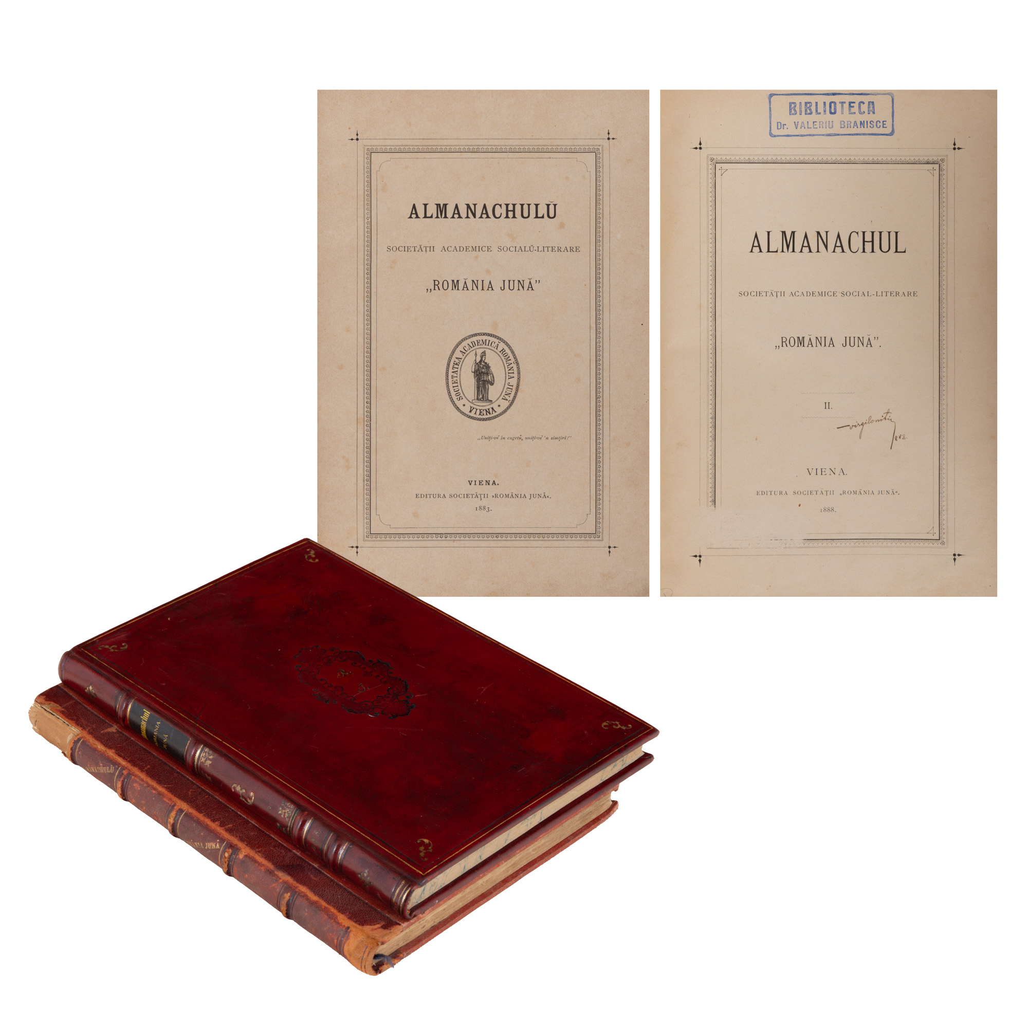 "Almanachulu Societăţii Academice Socialu-Literare" - "România Jună", Viena, 1883 (volumul 1) şi 1888 (volumul 2), editura societăţii "România Jună", conţine Princepsul poemului "Luceafărul", de Mihai Eminescu