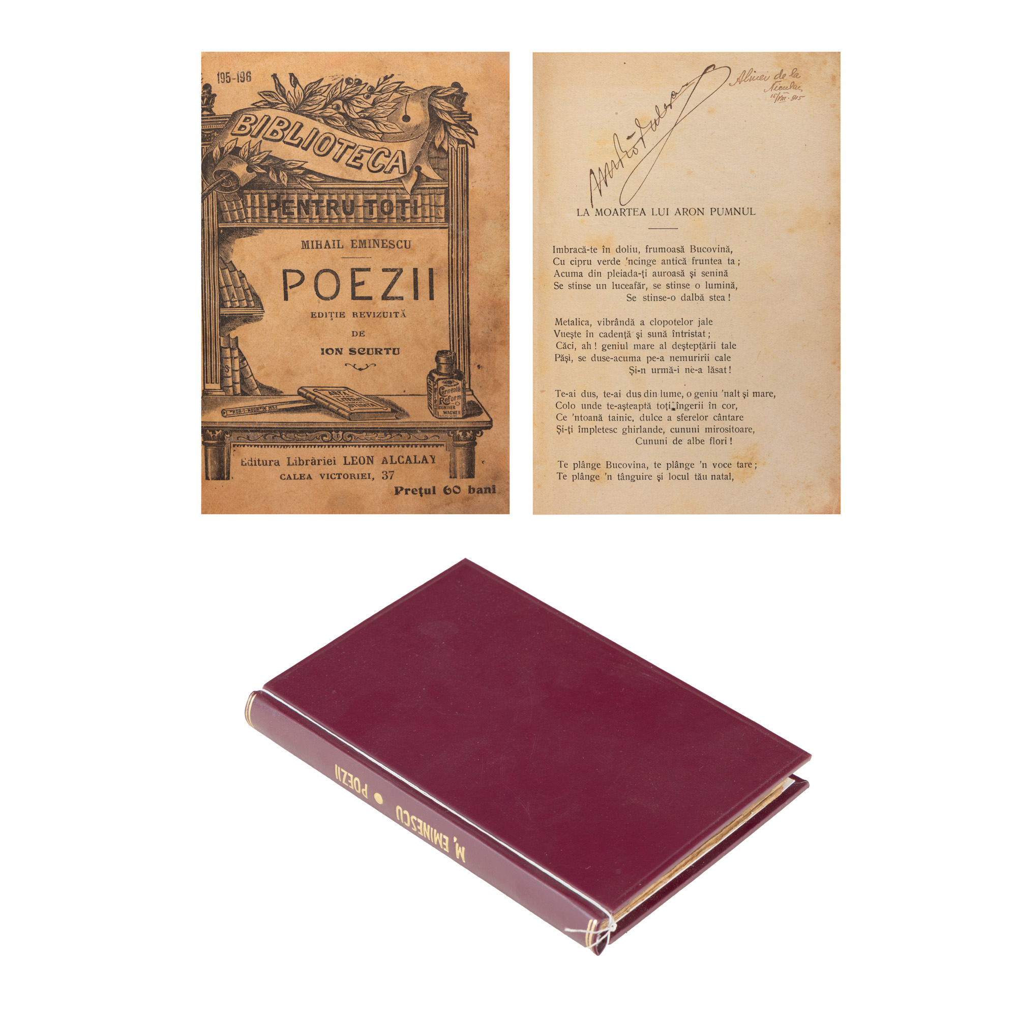 ”Poezii”, de Mihail Eminescu, ediție revizuită de Ion Scurtu, București, 1915