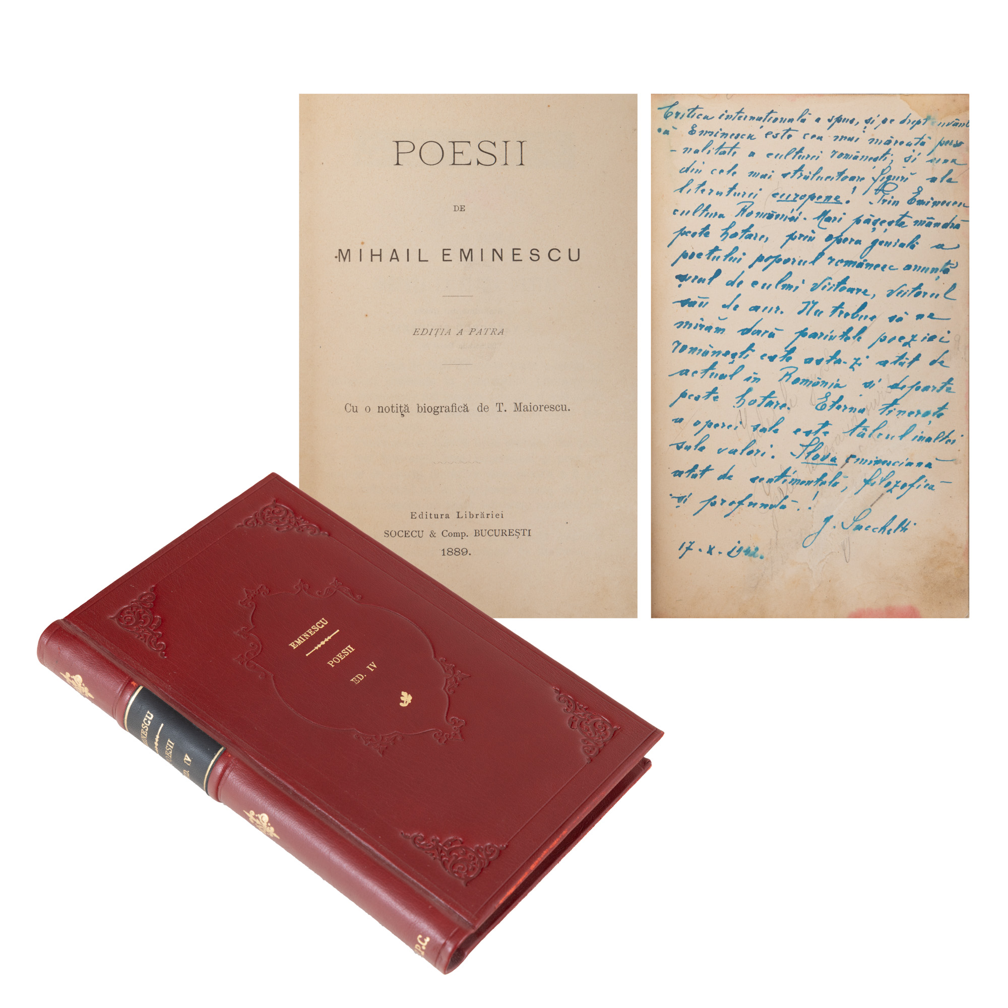 ”Poesii” de Mihail Eminescu, îngrijită de Titu Maiorescu, ediția a IV-a, București, 1889