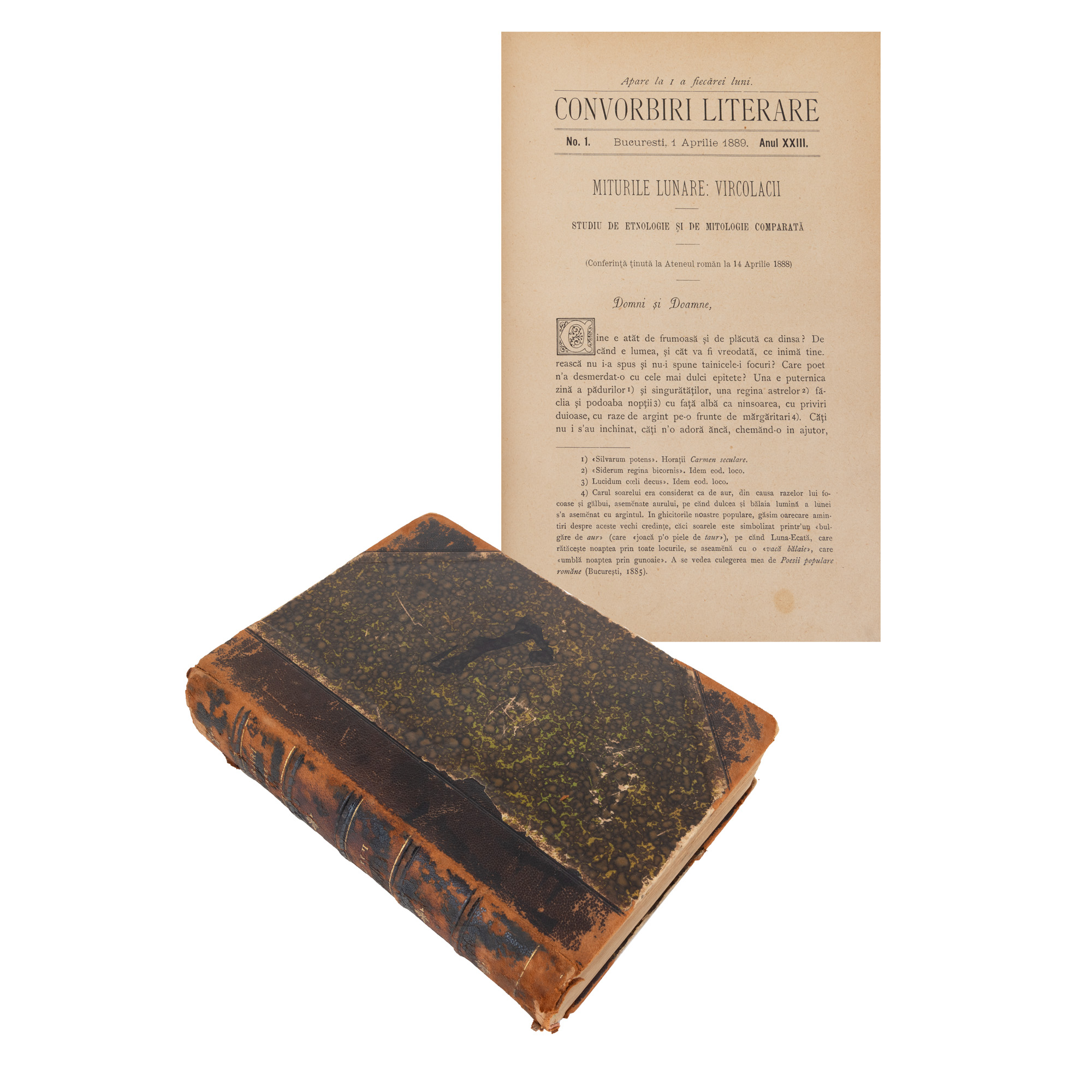 ”Convorbiri literare”, an XXIII, nr. 1-12, 1889-1890, cu opere publicate de Mihai Eminescu, George Coșbuc, Ion Luca Caragiale, Ioan N. Roman