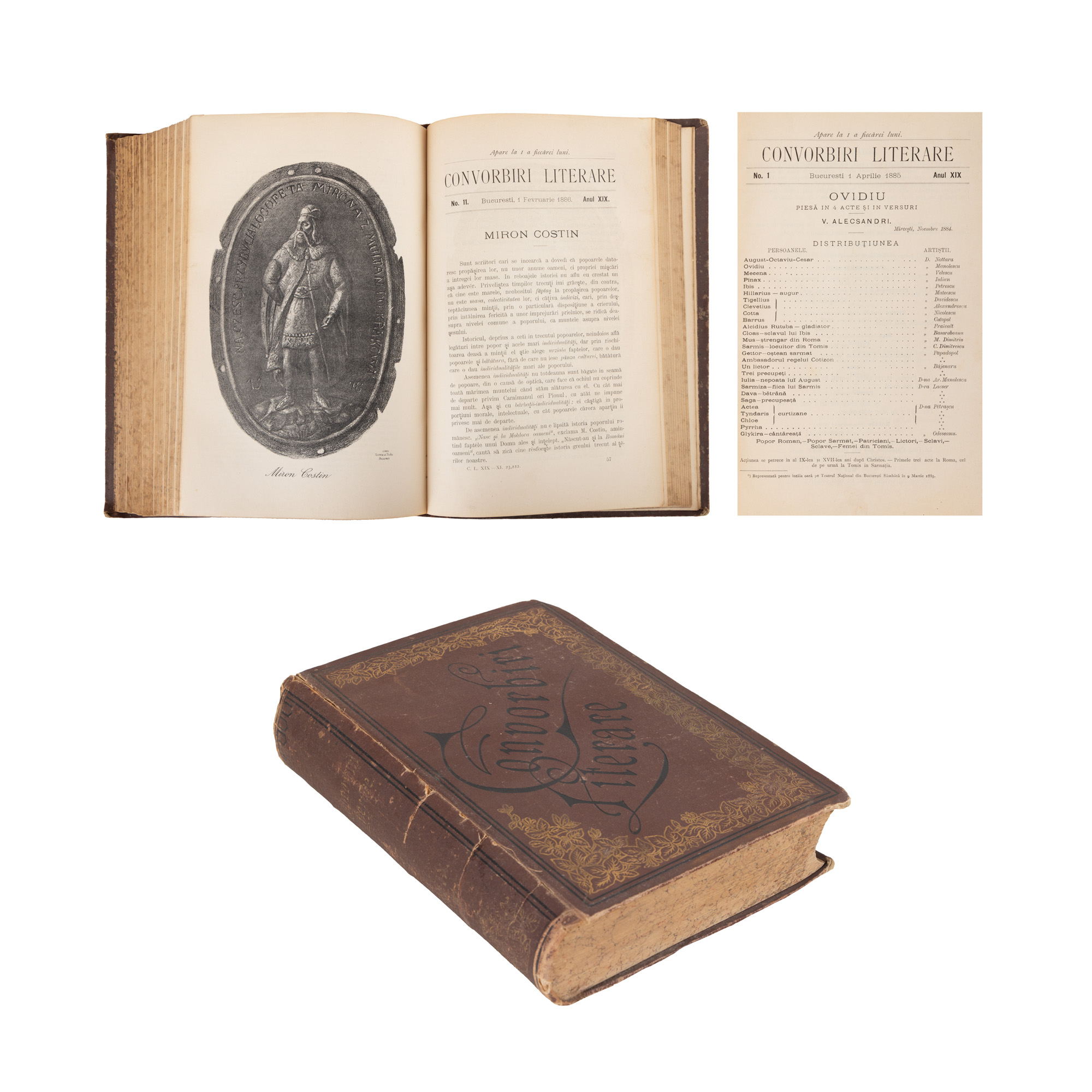 ”Convorbiri literare”, an XIX, nr. 1-12, 1885-1886, cu opere publicate de Mihai Eminescu, Ion Luca Caragiale, Veronica Micle, Alexandru Vlahuță, Iacob Negruzzi