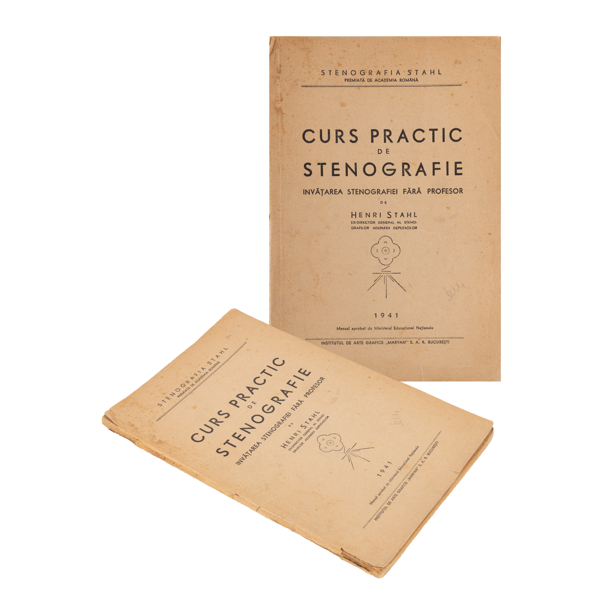 ”Curs practic de stenografie”, de Henri Stahl, ediție princeps, București, 1941
