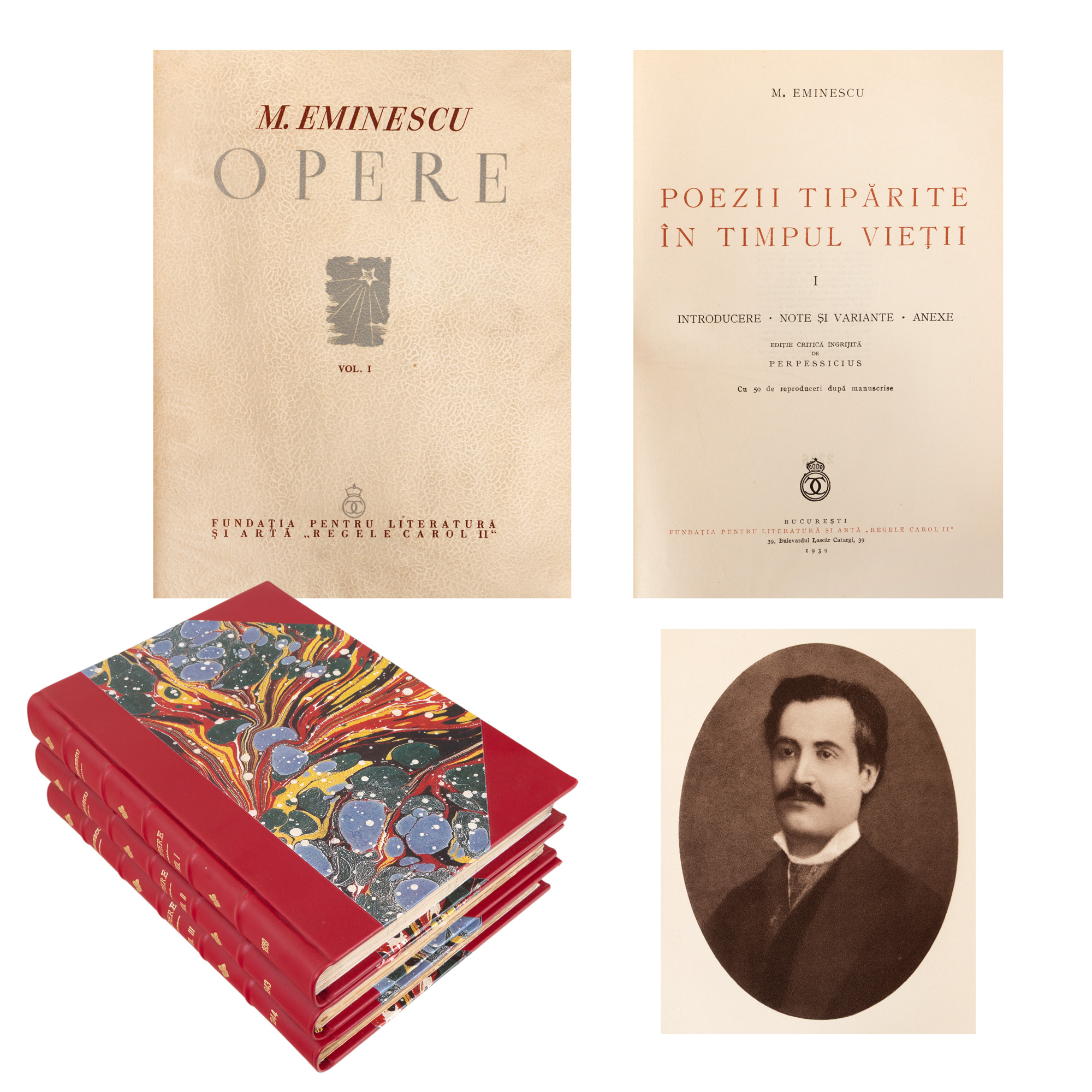 "Works", by Mihai Eminescu, three volumes, edition edited by Perpessicius, Bucharest, 1939-1944