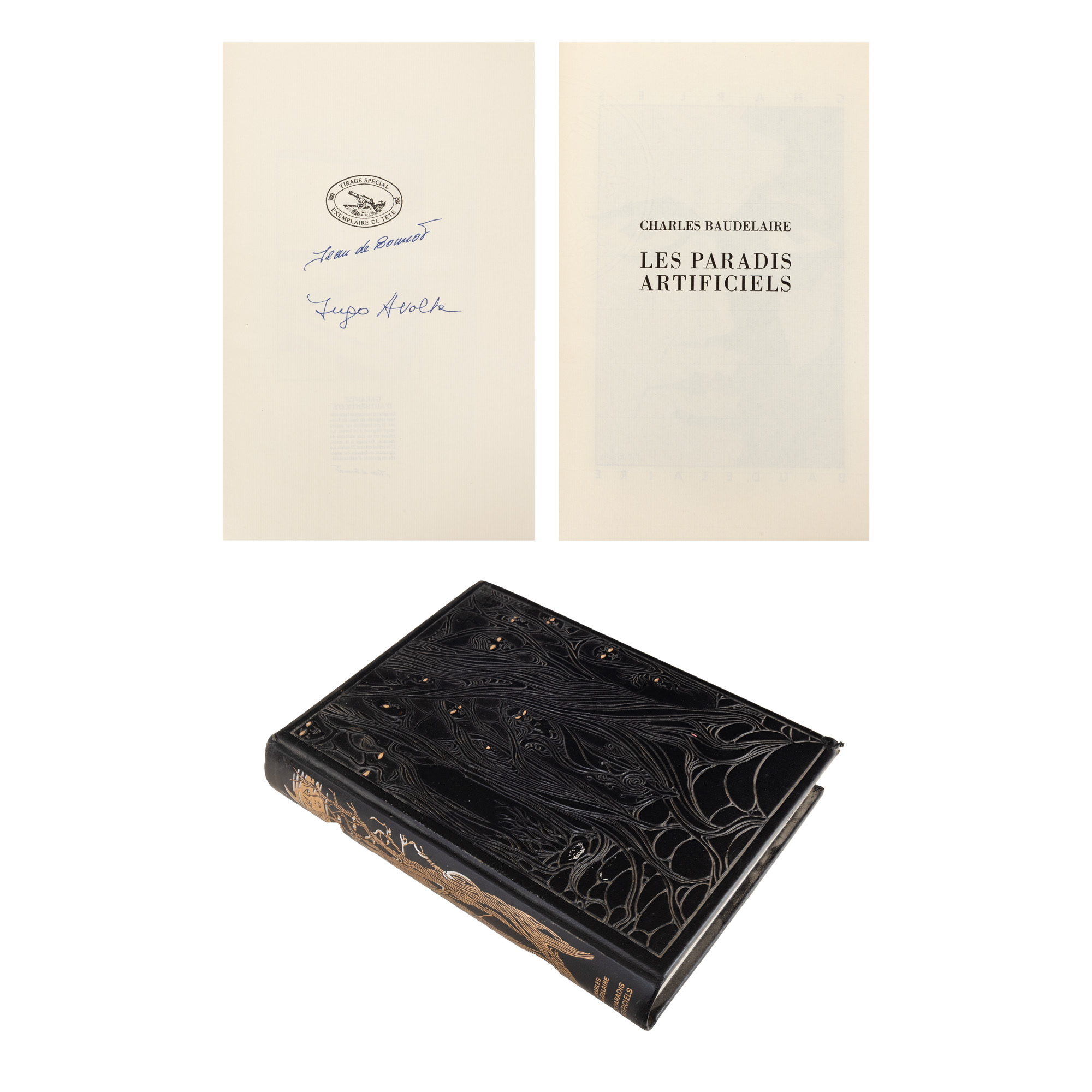 "Artificial Paradises" by Charles Baudelaire, French, Paris, 1984, with 271 original engravings by d'Ingo Avolta and the handwritten signatures of the publisher and graphic artist, bibliophile copy
