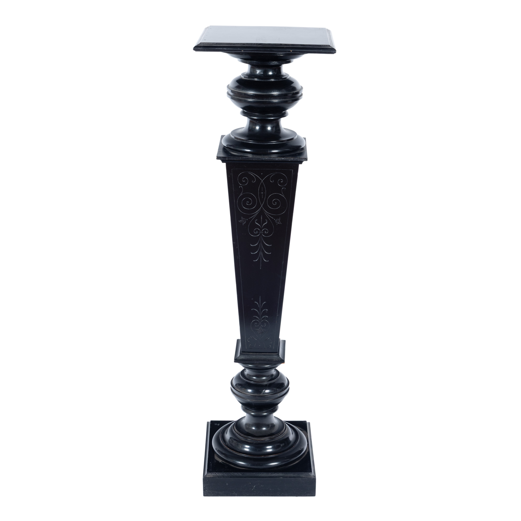 Napoleon III-style pedestal, made of ebonized wood