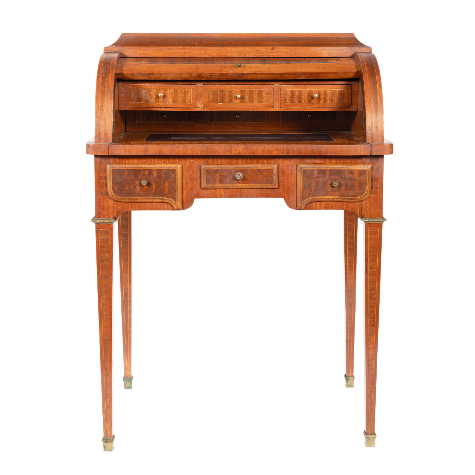 ”Secrétaire à cylindre” - secretaire în manieră Louis XV, decorat cu marchetărie, începutul sec. XX