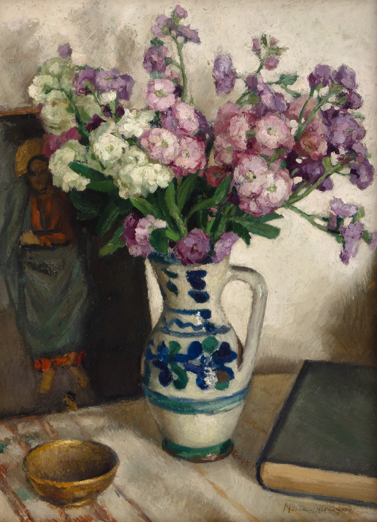 Natură statică cu icoană și canceu cu lisianthus
