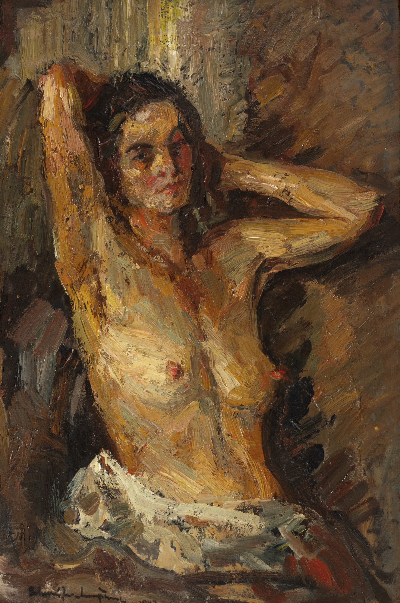 Nude indoors