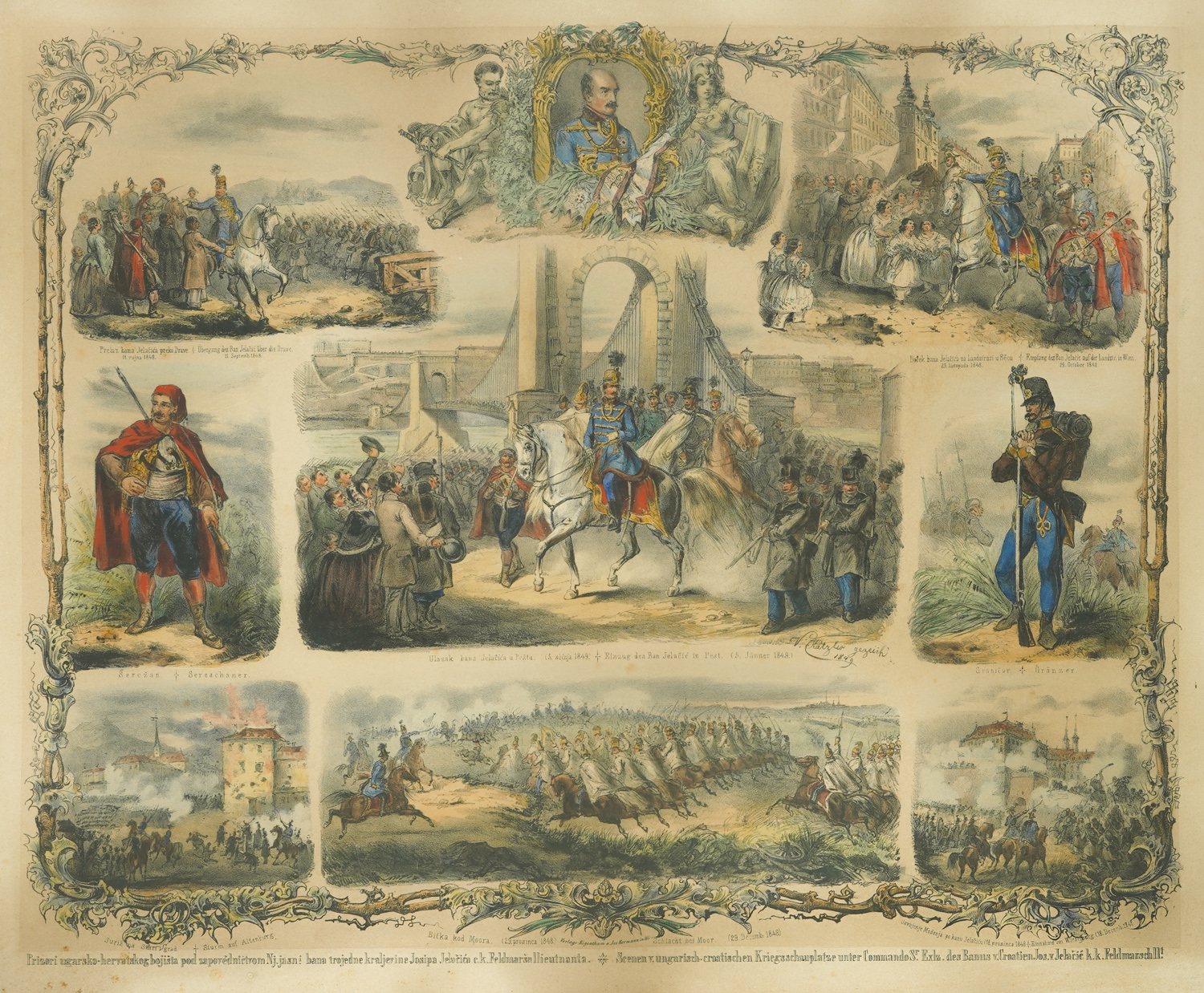 Scenes from the Hungarian-Croatian battlefield under the command of His Brightness Ban of the Triune Kingdom Josip Jelačić