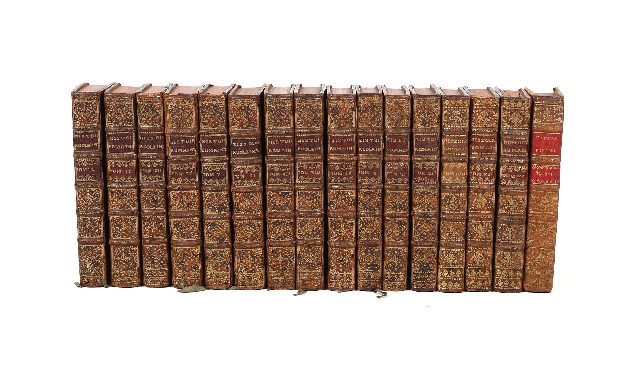 Amplă colecţie de 16 tomuri, "Istoria Romei", de Laurence Echard, traducere în limba franceză, 1734-1766