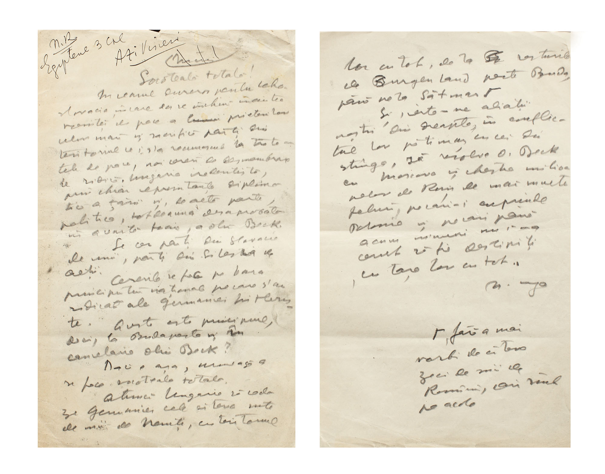 Manuscris Nicolae Iorga publicat în ziarul "Neamul Românesc", cu semnătură olografă