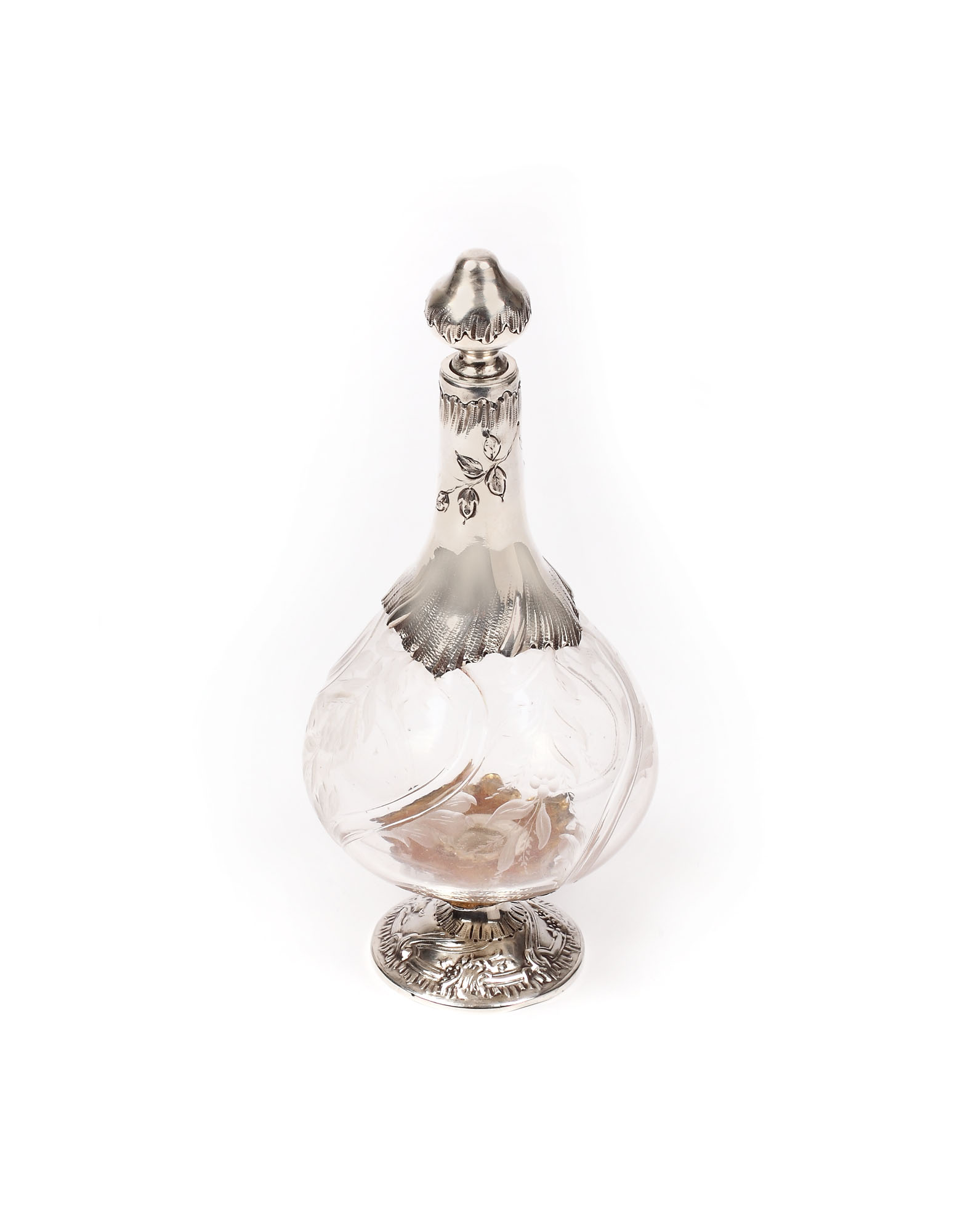 Flacon din cristal și argint Henri Lapeyre, cca. 1895-1923