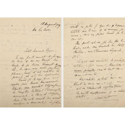 Scrisoare a istoricului literar român Charles Drouhet, purtând semnătura olografă