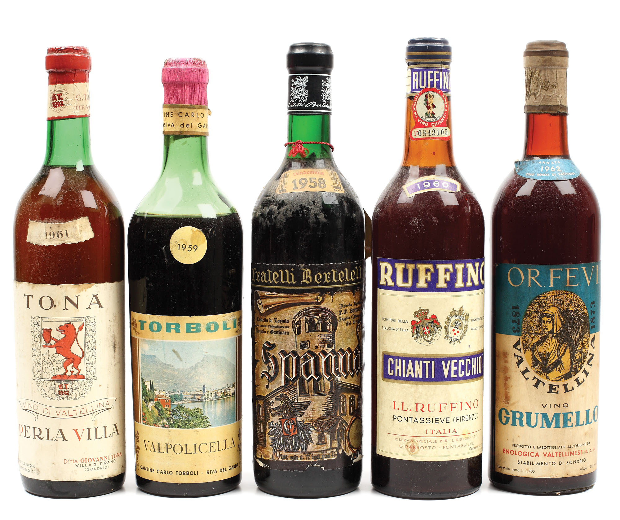Rară selecție de 5 vinuri italienești, 1958-1962