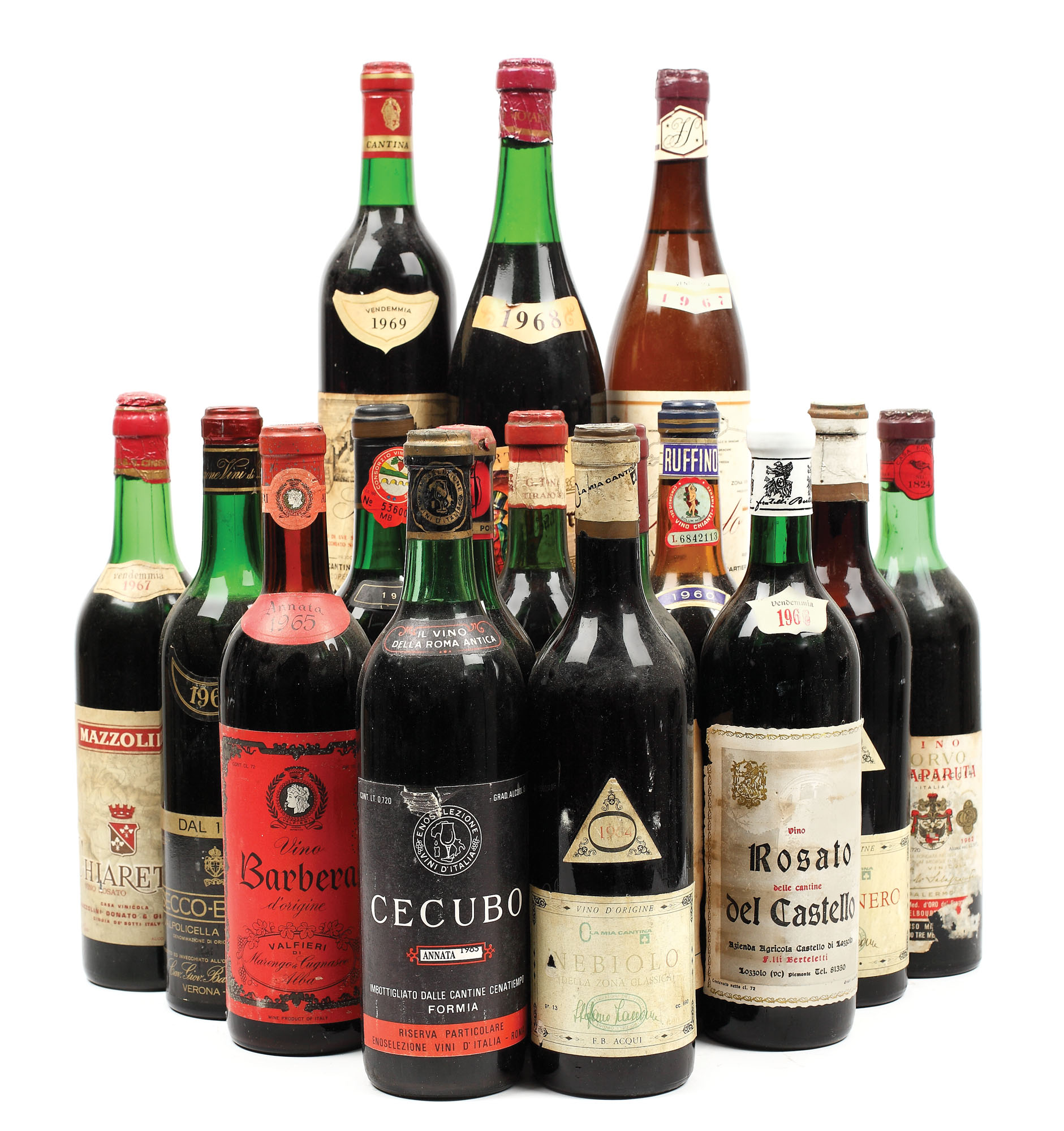 Italia anilor "60, selecție de 16 vinuri roșii italienești