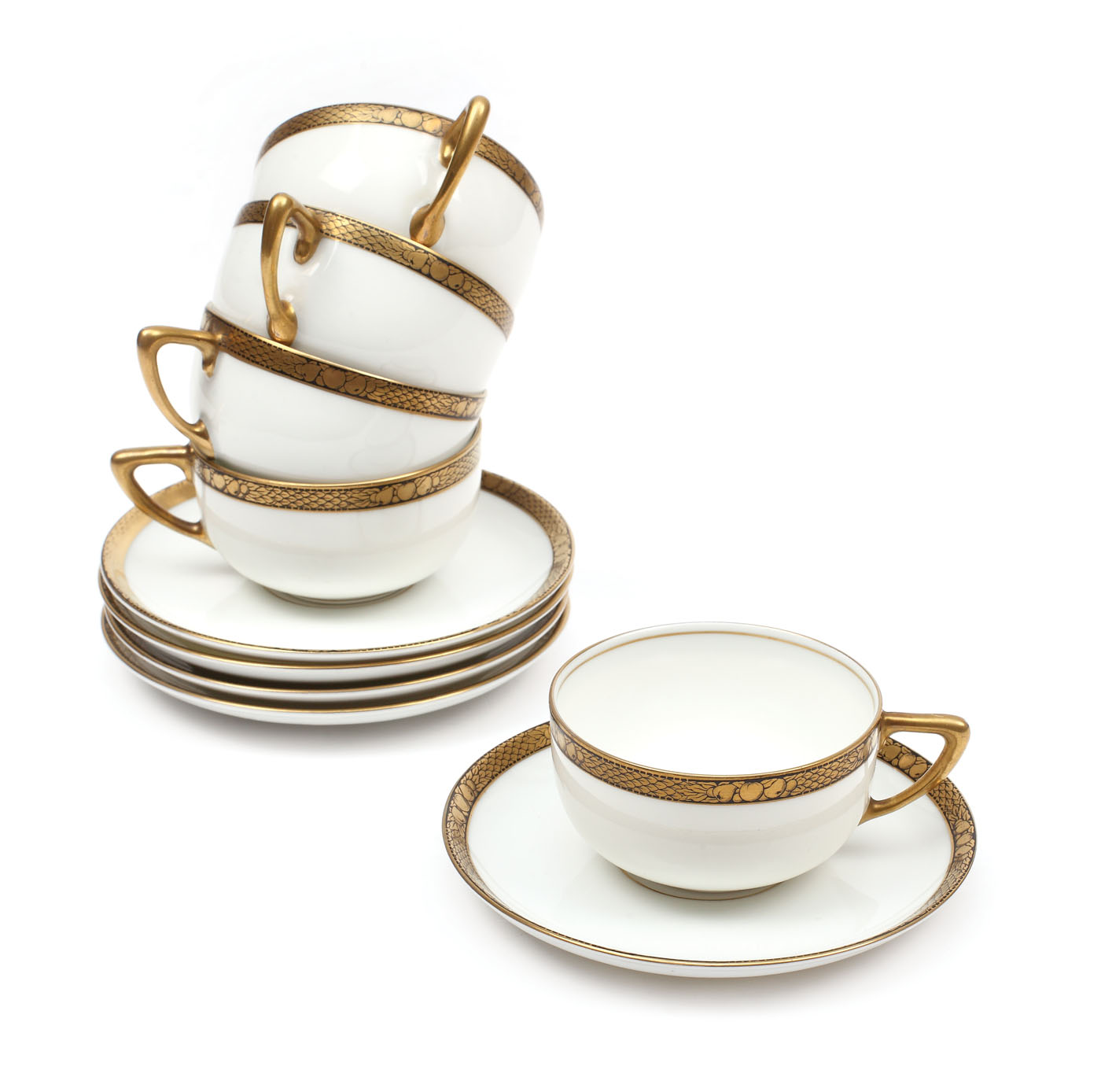 Set Rosethal pentru cafea, format din cinci cești și cinci farfurioare, cca. 1930