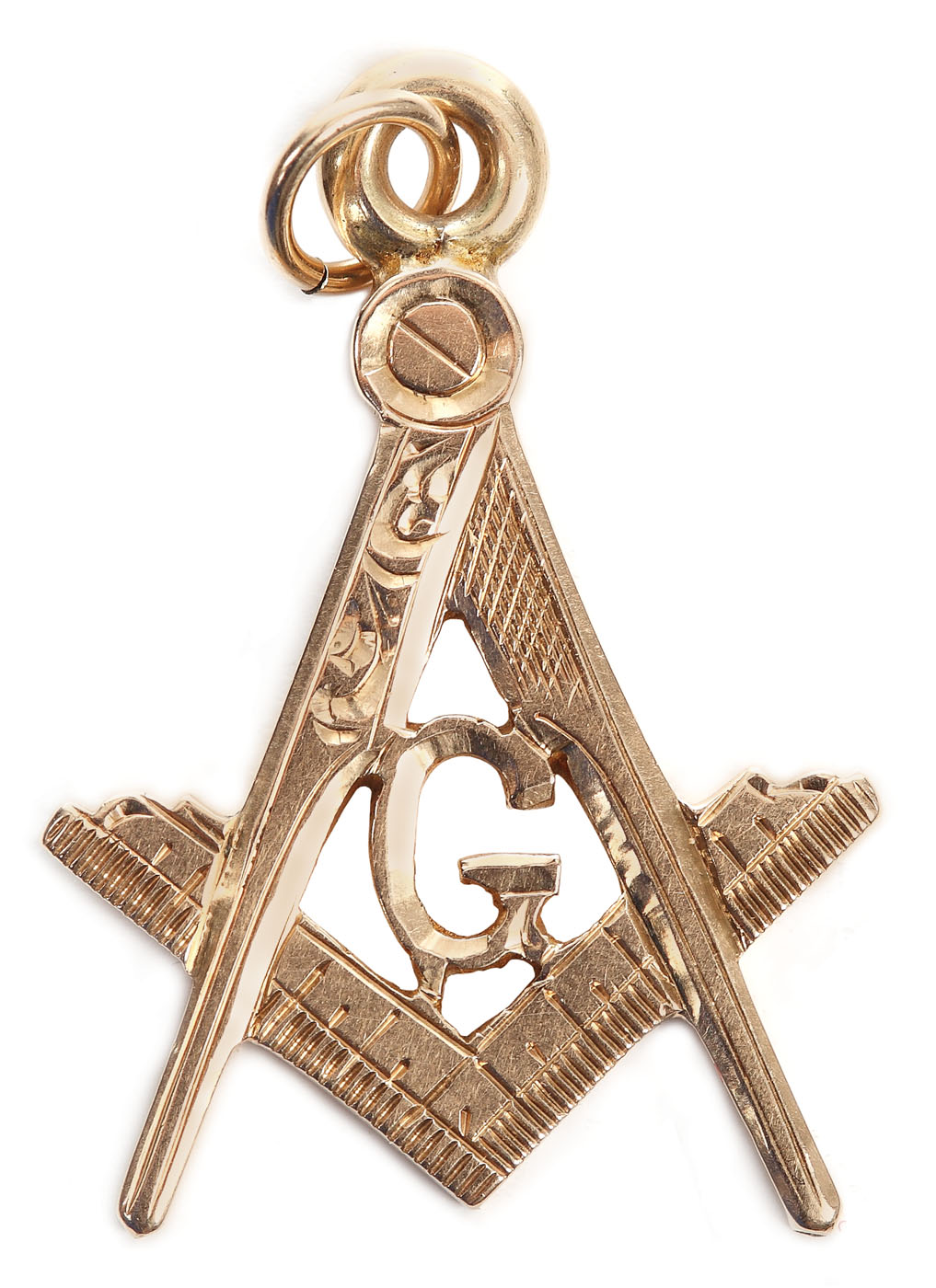 Pandantiv masonic, din aur, executat manual