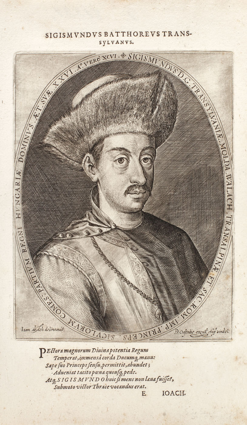 Lot format din 3 gravuri reprezentându-i pe Sigismund Báthory, pe tatăl acestuia, Christopher Báthory şi pe soţia, Maria Christina Báthory, sec. XVII-XVIII
