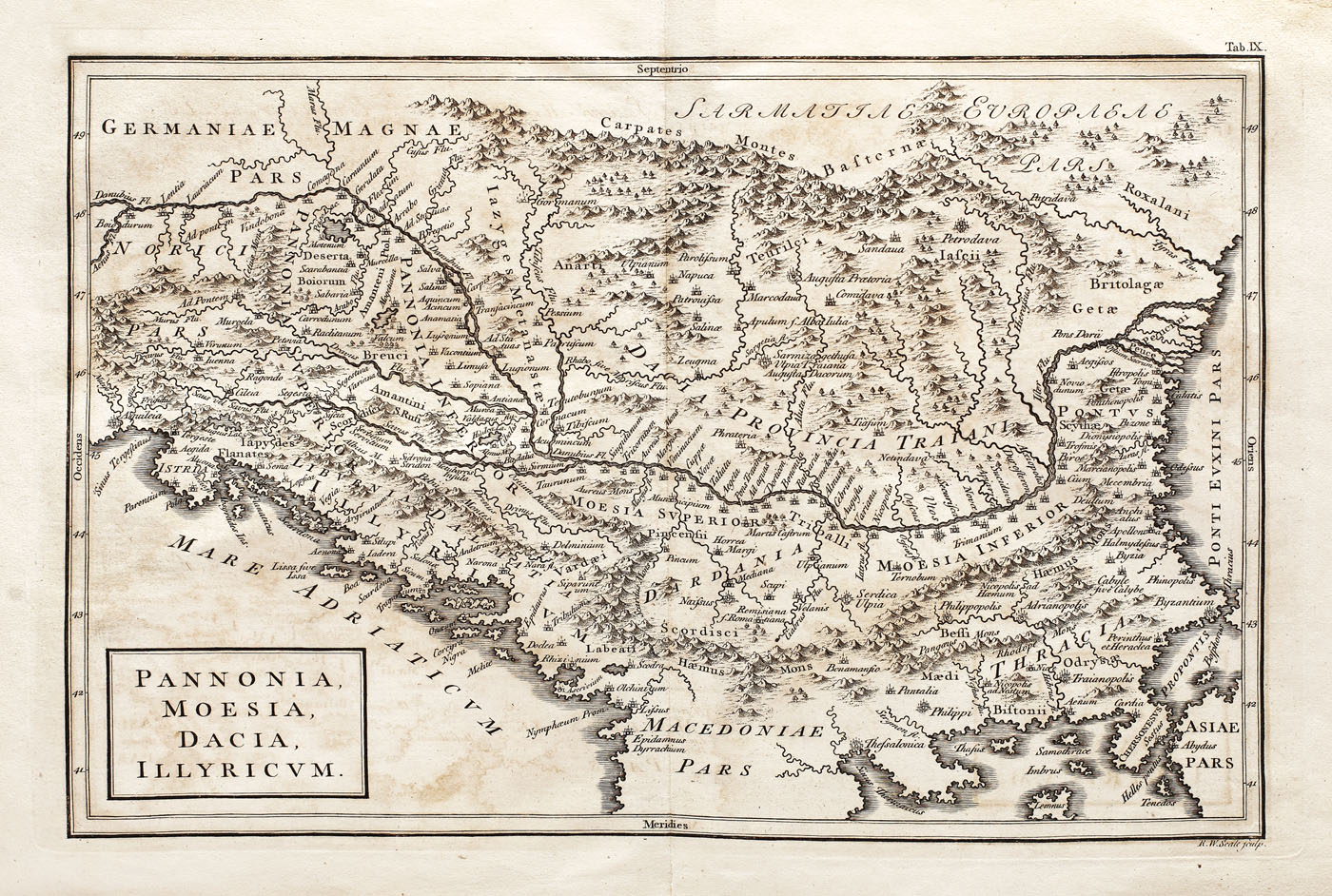 "Pannonia, Moesia, Dacia, Illyricum", de Cristoph Cellarius, 1793 