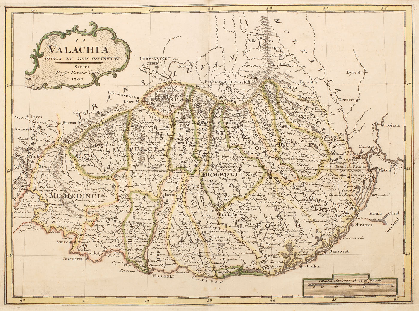 "Valahia şi regiunile sale", de Pazzini Carli, Siena, 1790