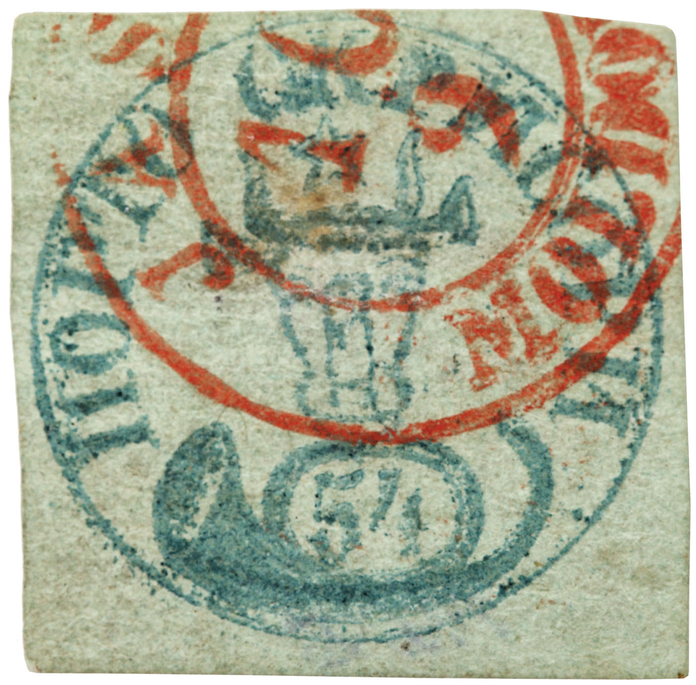 Timbru Cap de Bour 54 de parale, 1858, piesă rară de colecție filatelică, însoțit de certificat de autenticitate