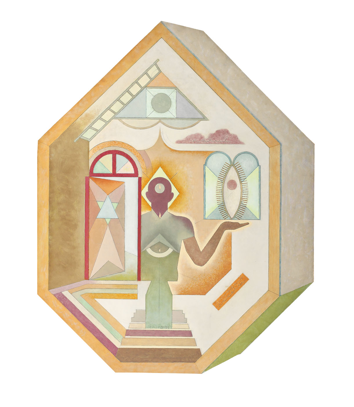 Casa geometrului cu suveică şi nor