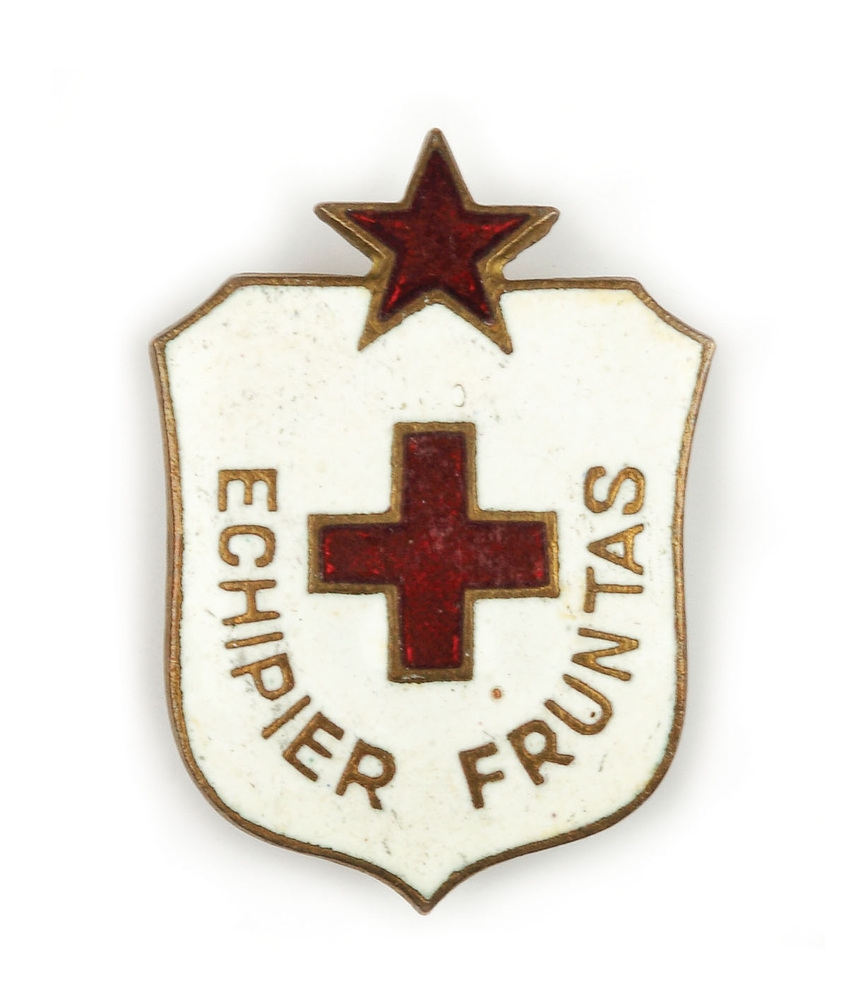 Insignă, "Crucea Roșie - Echipier fruntaș", anii 1950