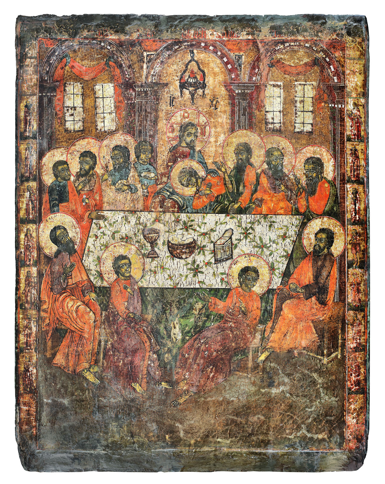 Iconostasis icon on wood, "The Last Supper", Greek School, 18th century, from the collection of dr. Horia Slobozianu