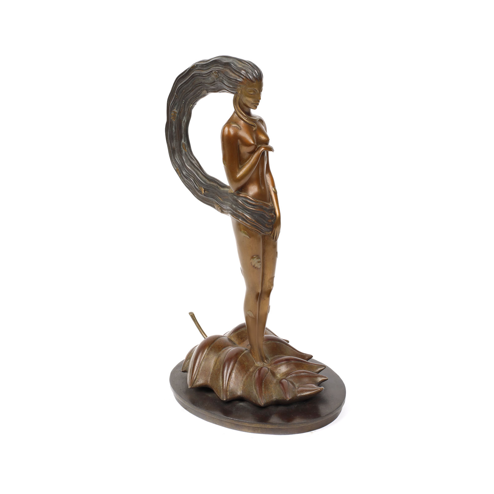The woman on an oak leaf