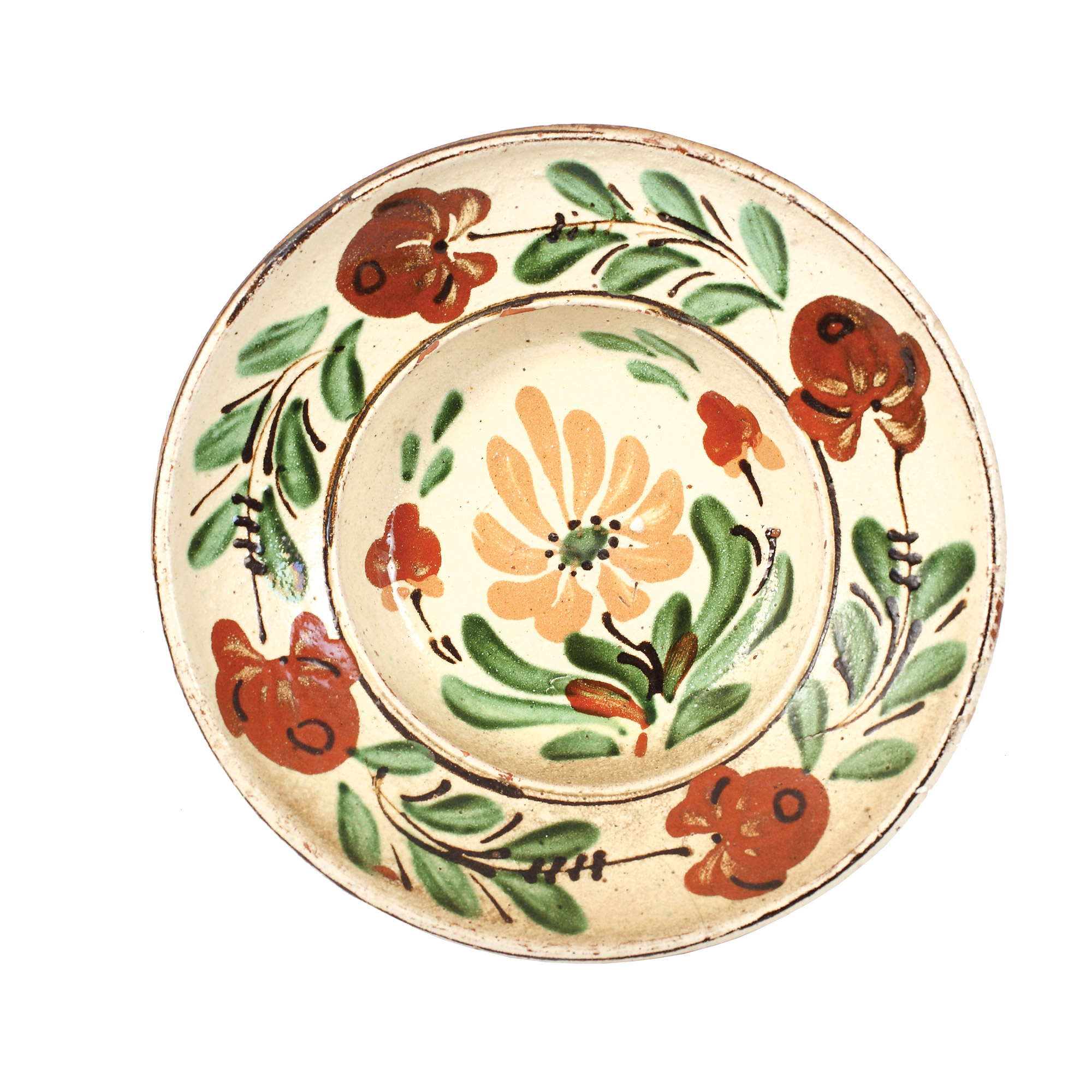Farfurie decorativă, produsă în manufactura fraţilor Tompa, din Turda, anii 1925-1930