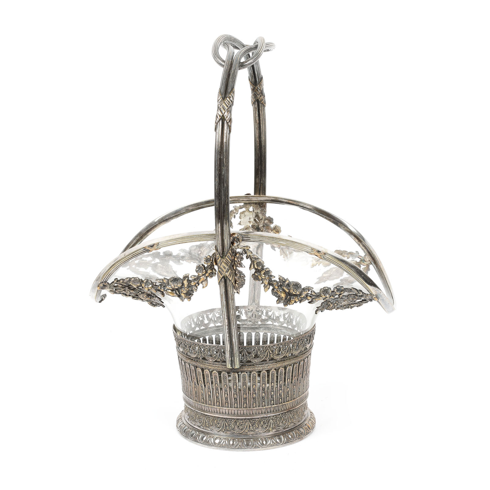 Coș cu decor de inspirație Louis XVI, pentru flori