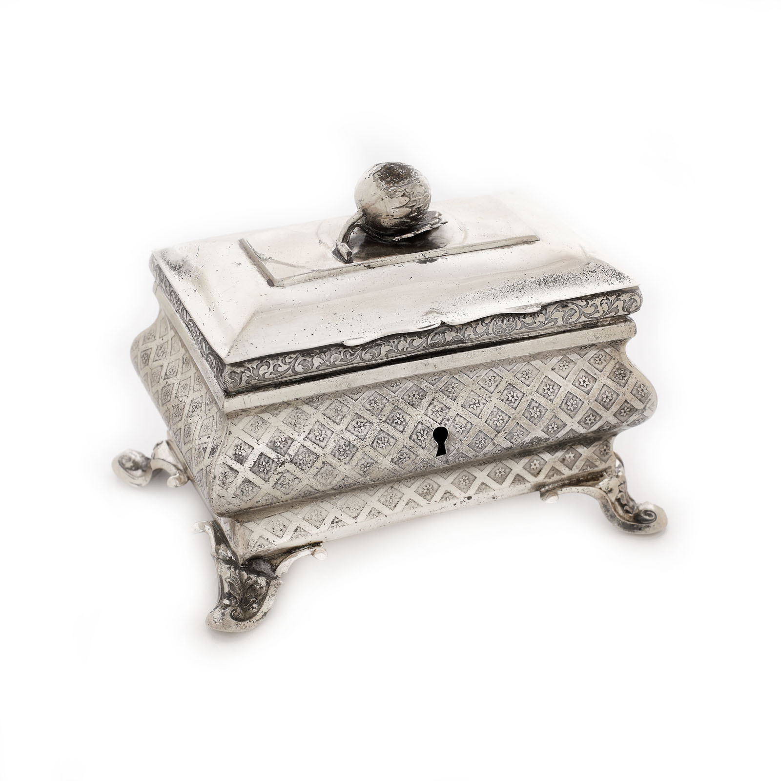 Silver box, approx. 1850