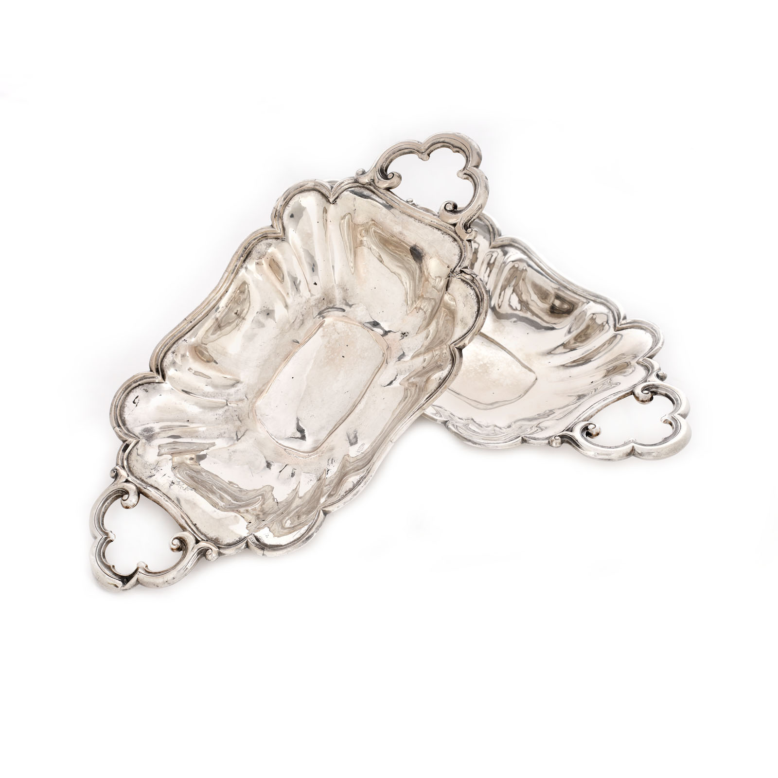 Pair of silver baskets, approx. 1870