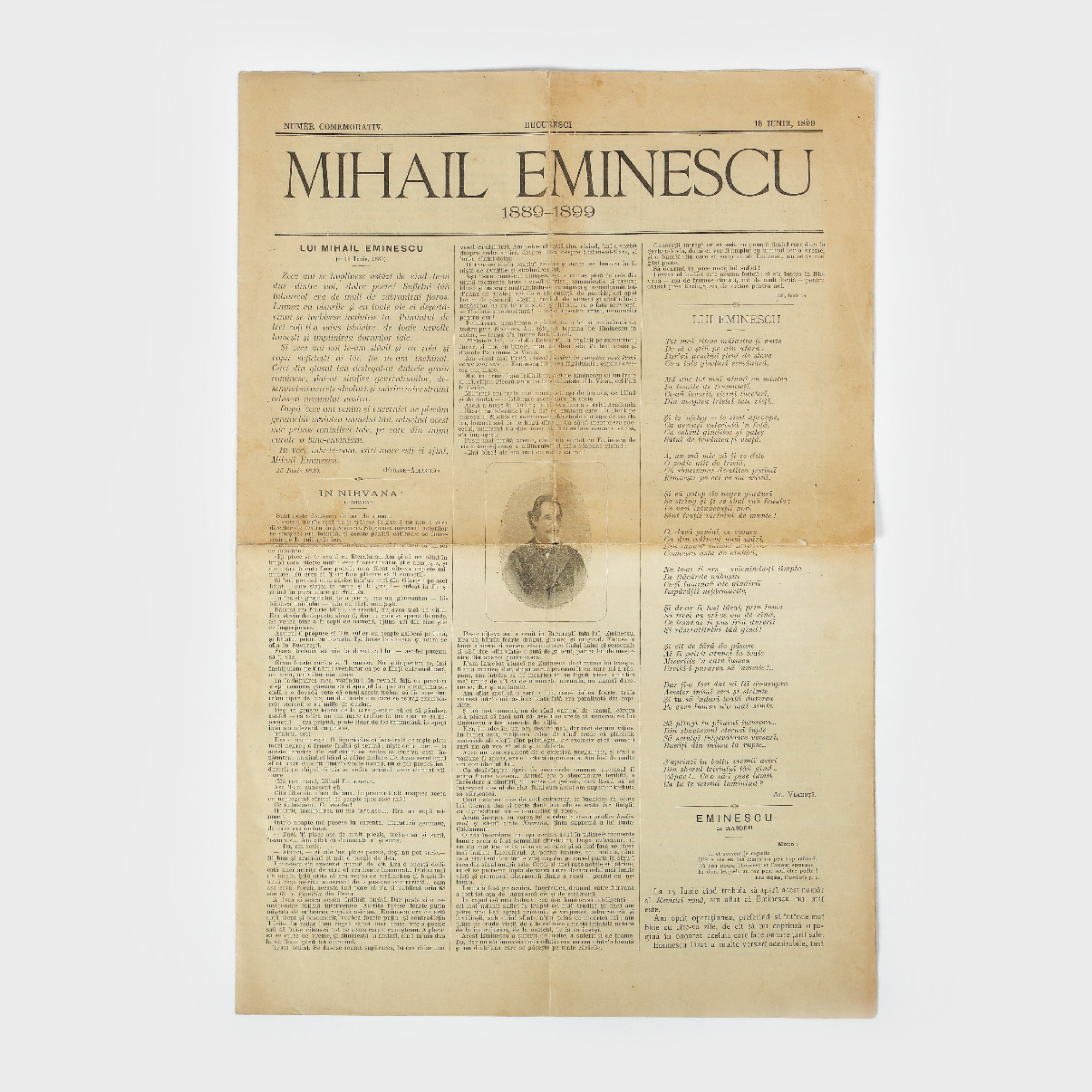 Gazetă, "Număr comemorativ - Mihai Eminescu", Bucureşti, 15 iunie 1899