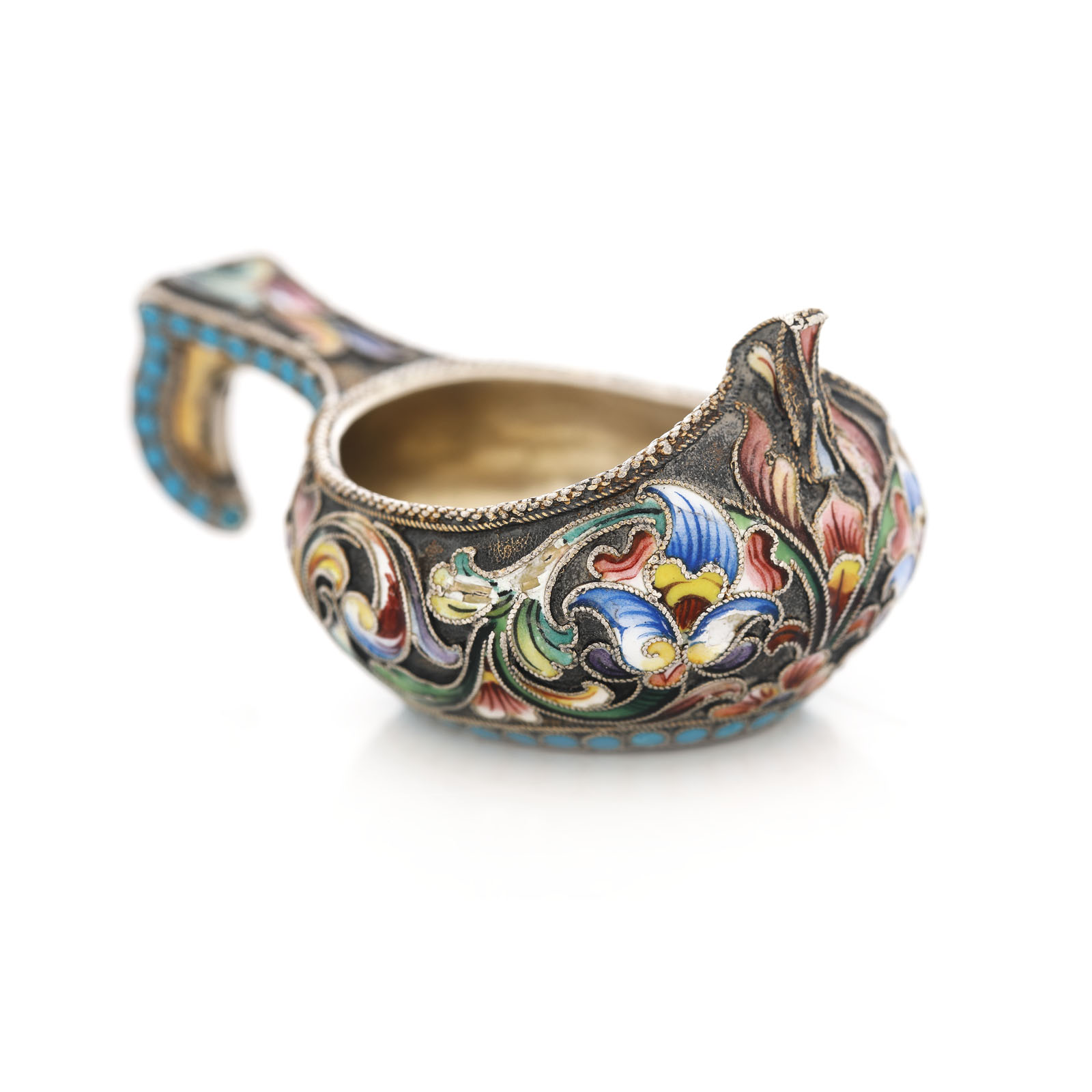 Kovsh miniatural din argint, meșter M. Sokolov, 1860-1890