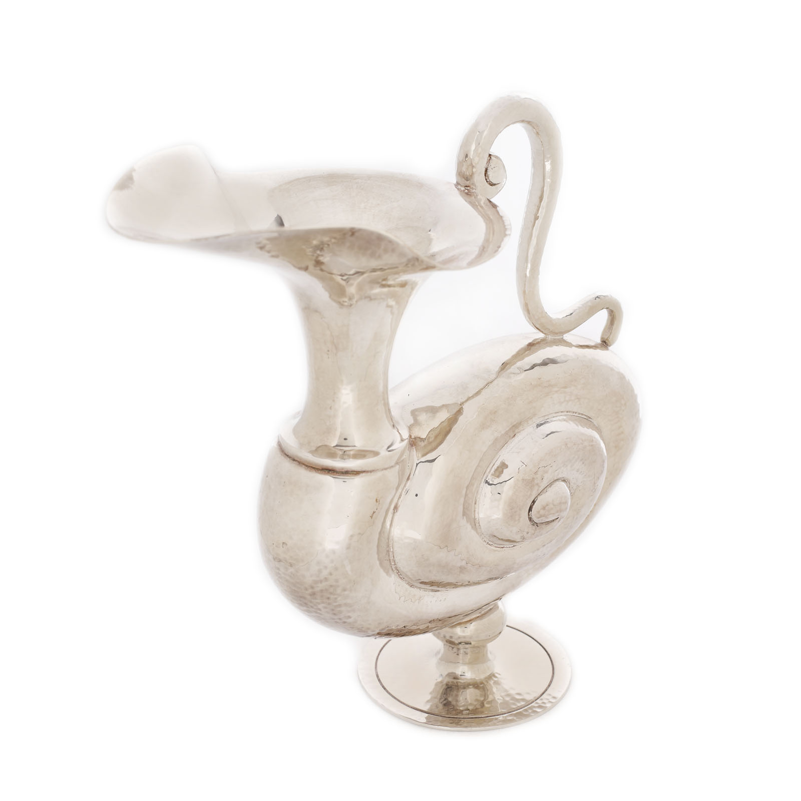 Interesting carafe made of Gianfranco Pampaloni silver from the Bichierografia collection inspired by the 17th century works of painter Giovanni Maggi